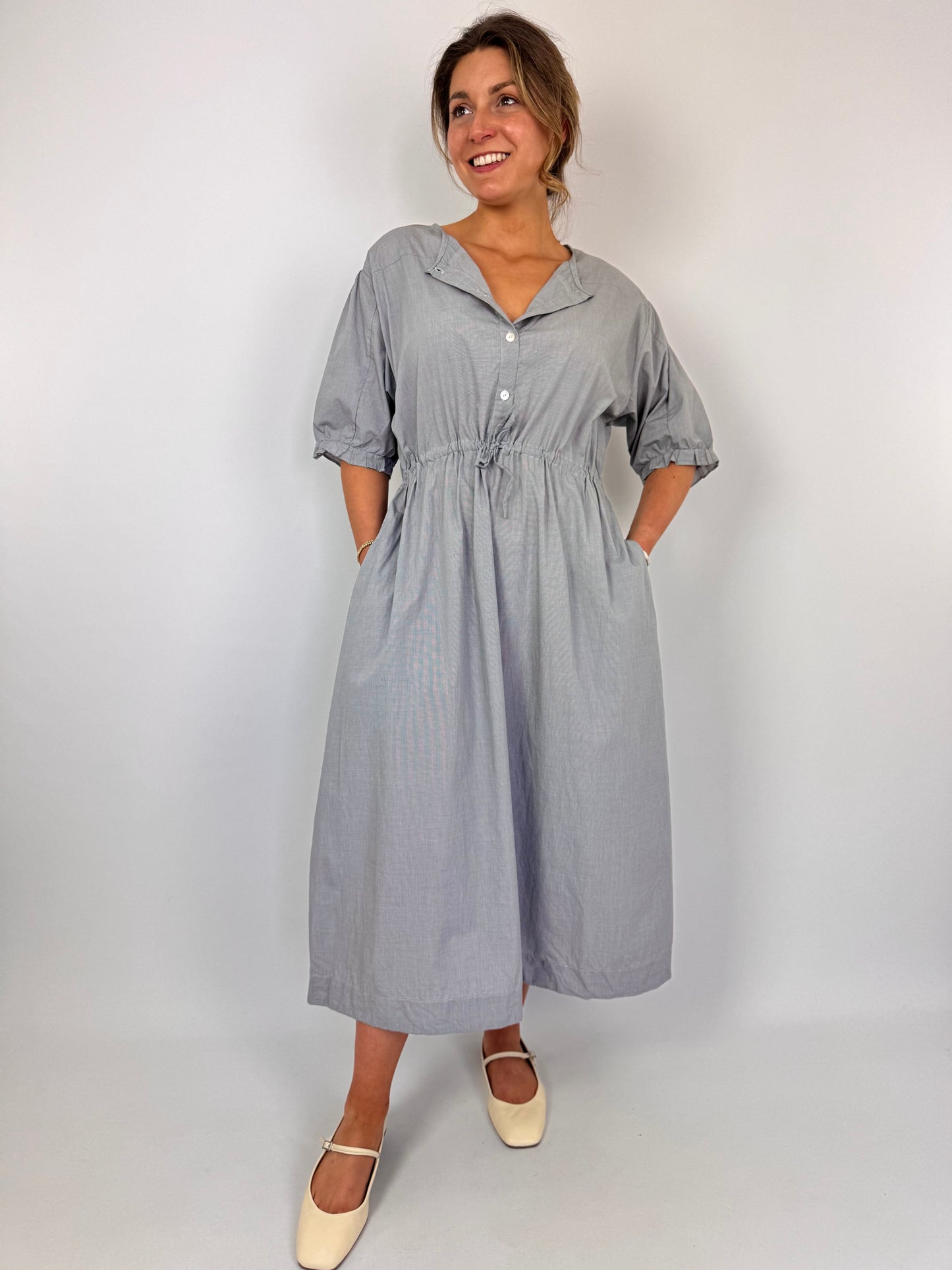 Sula Yoke Dress Navy