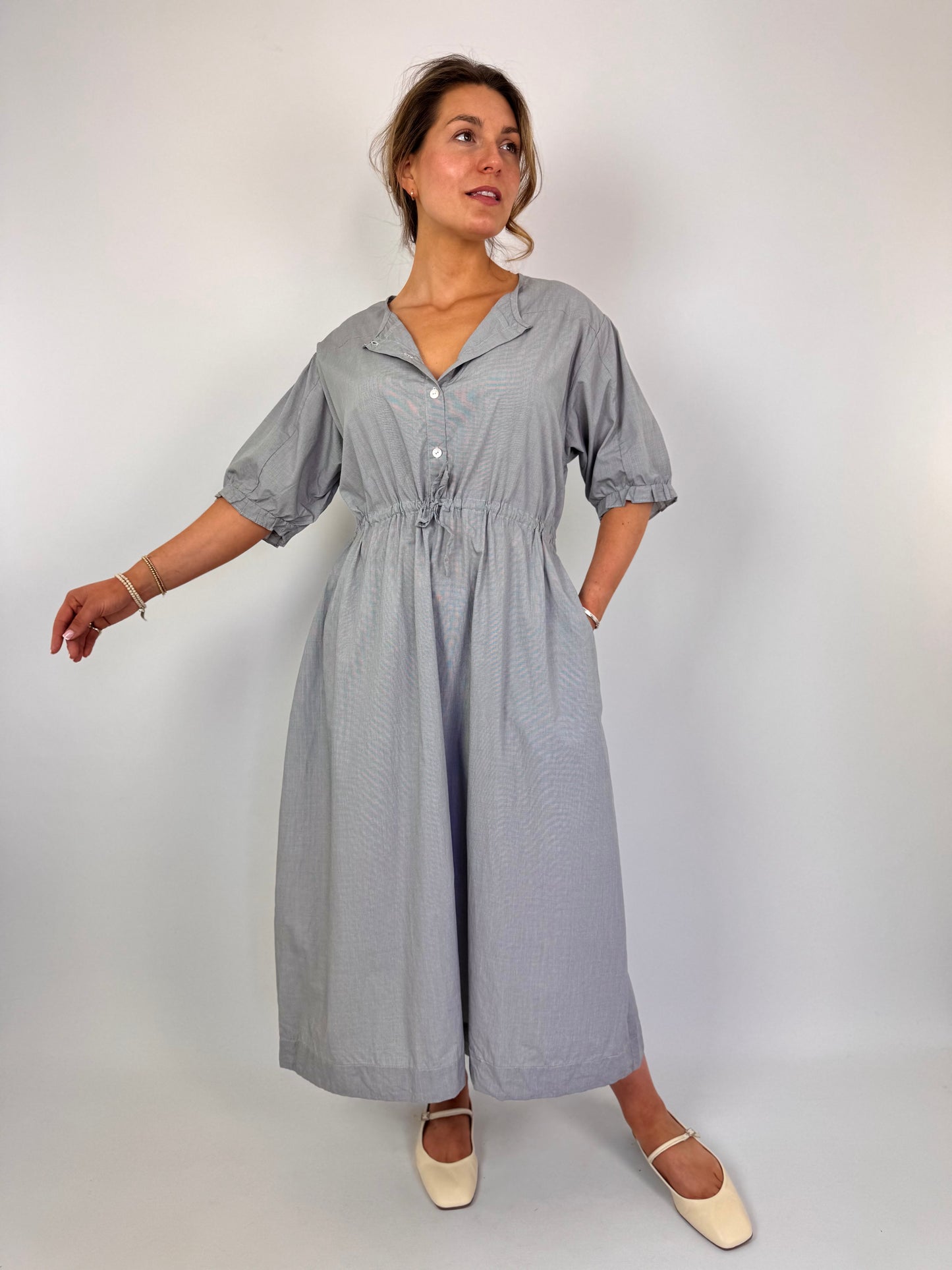 Sula Yoke Dress Navy