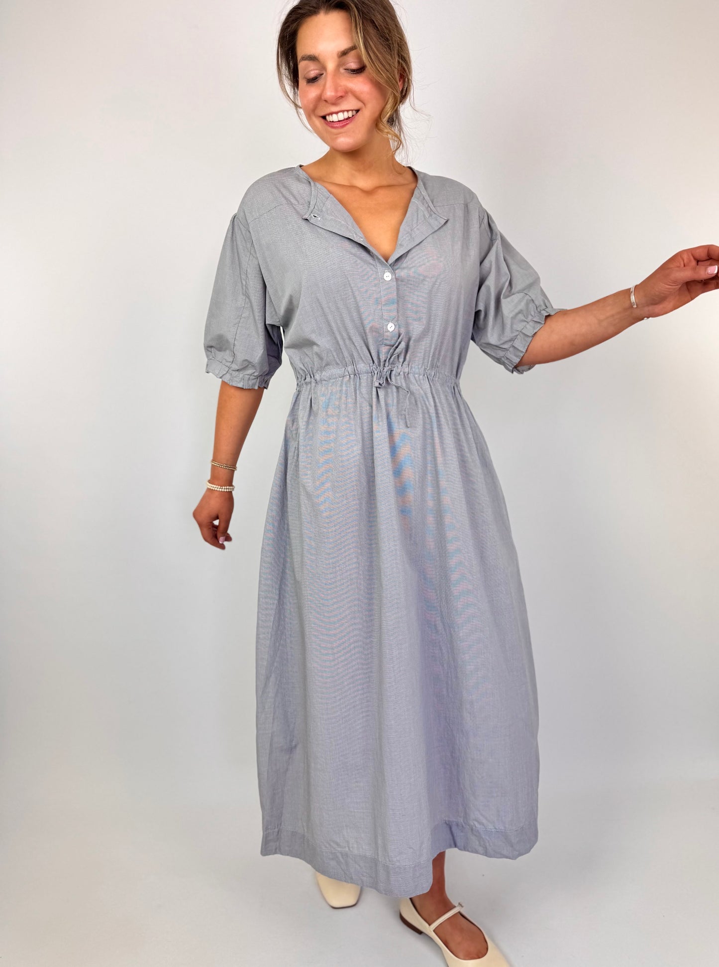 Sula Yoke Dress Navy