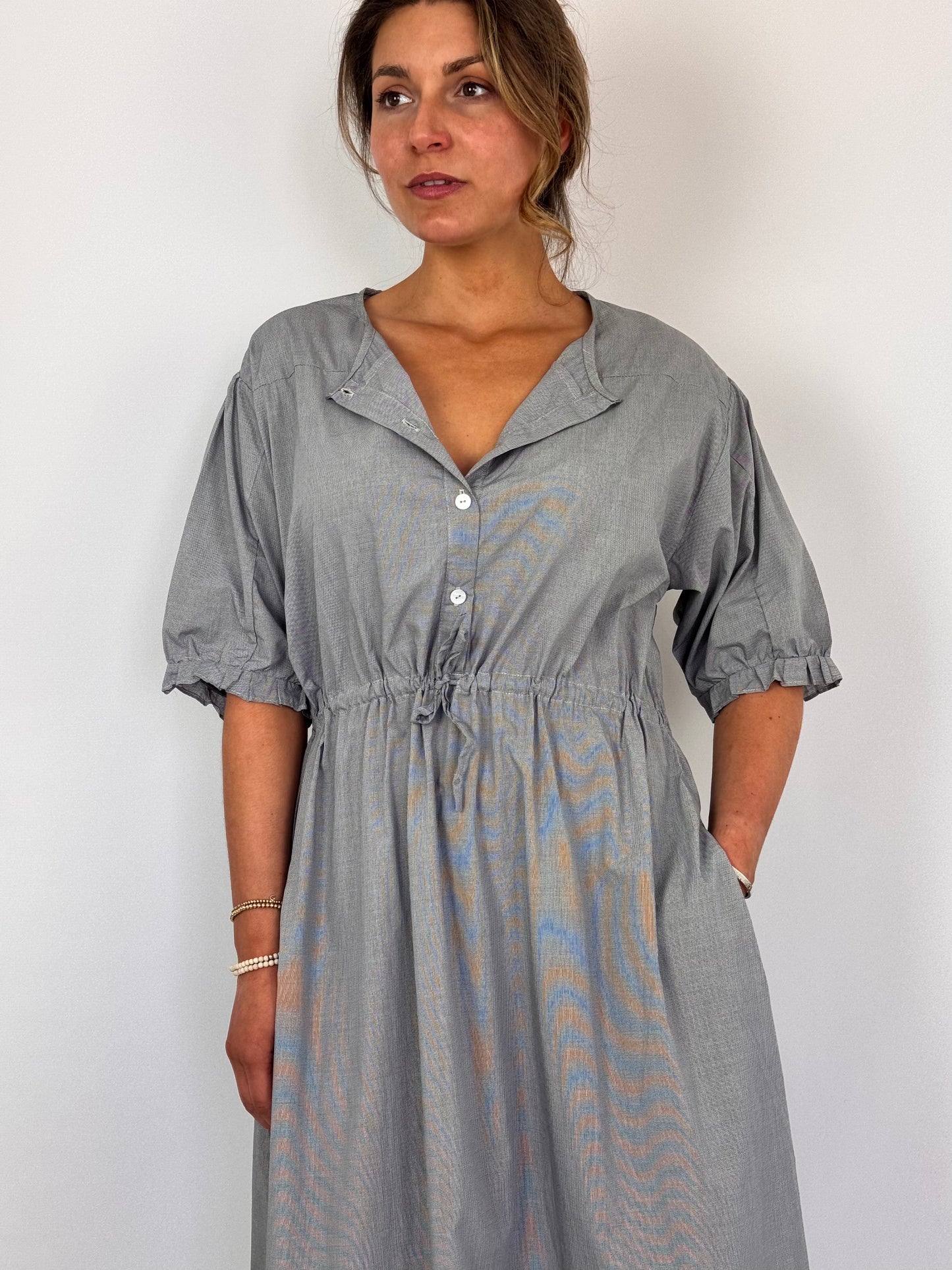 Sula Yoke Dress Navy