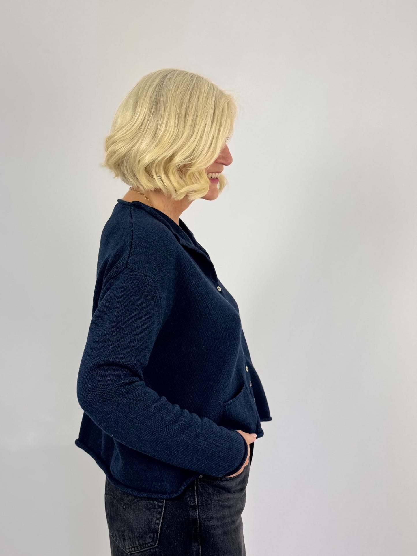 Cordelia James Gani Cardigan Navy Marl