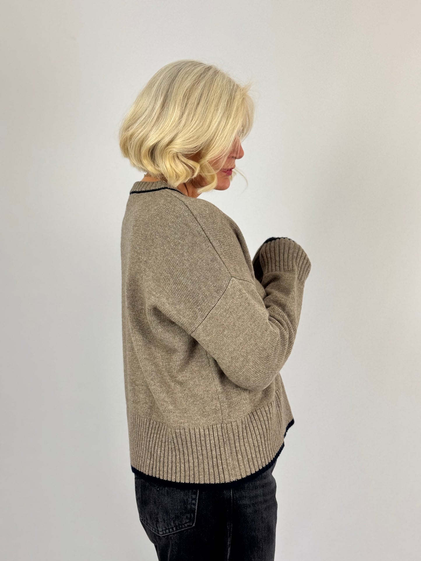 Cordelia James Renee Jumper Mocha/Navy Marl