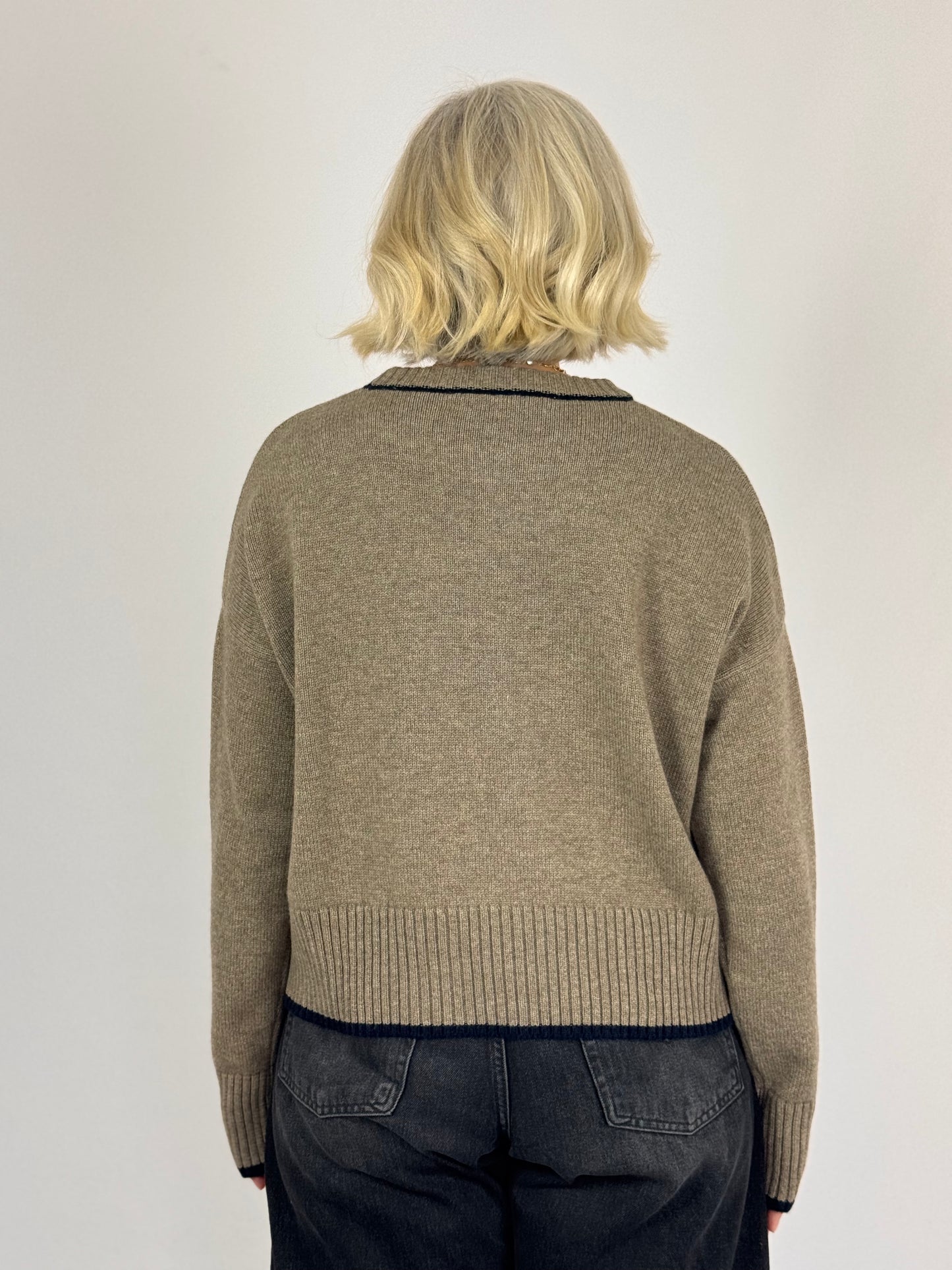 Cordelia James Renee Jumper Mocha/Navy Marl