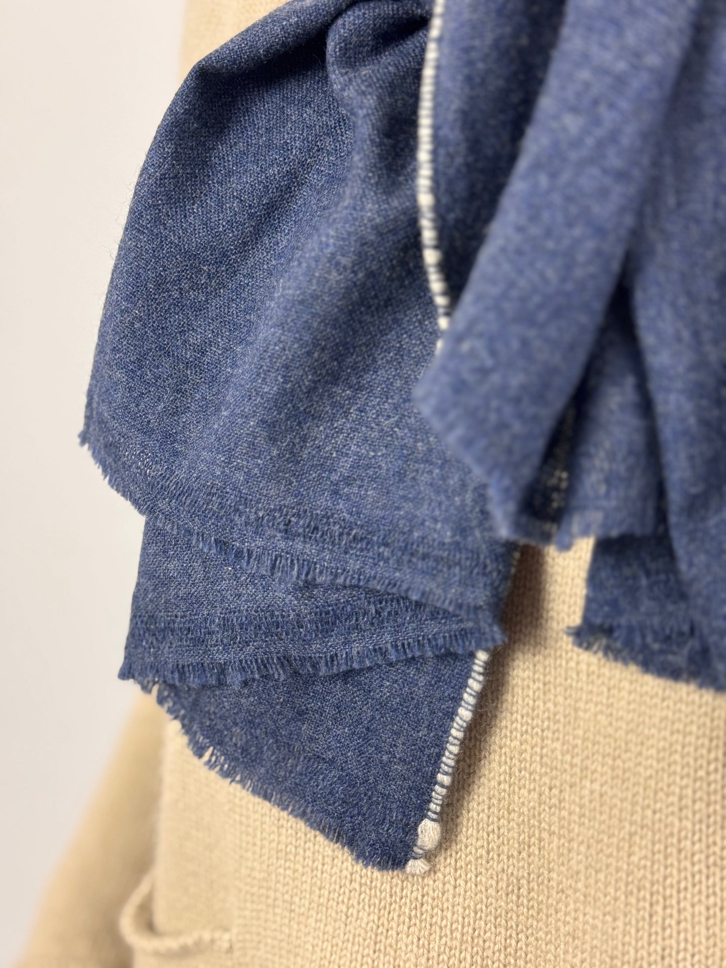Cordelia James 03CS Scarf Denim Blue/Cream