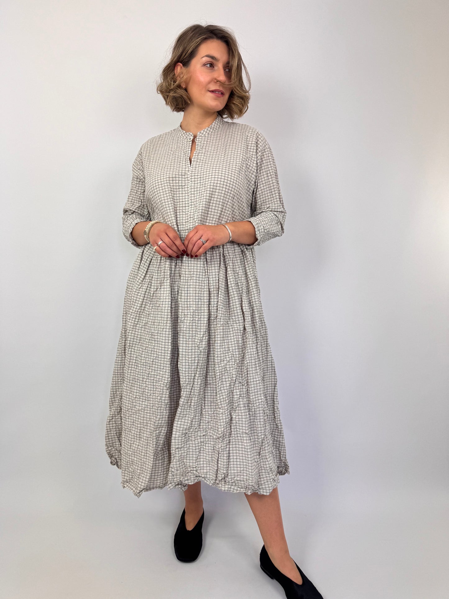Pas De Calais 4496 Check Dress Off White