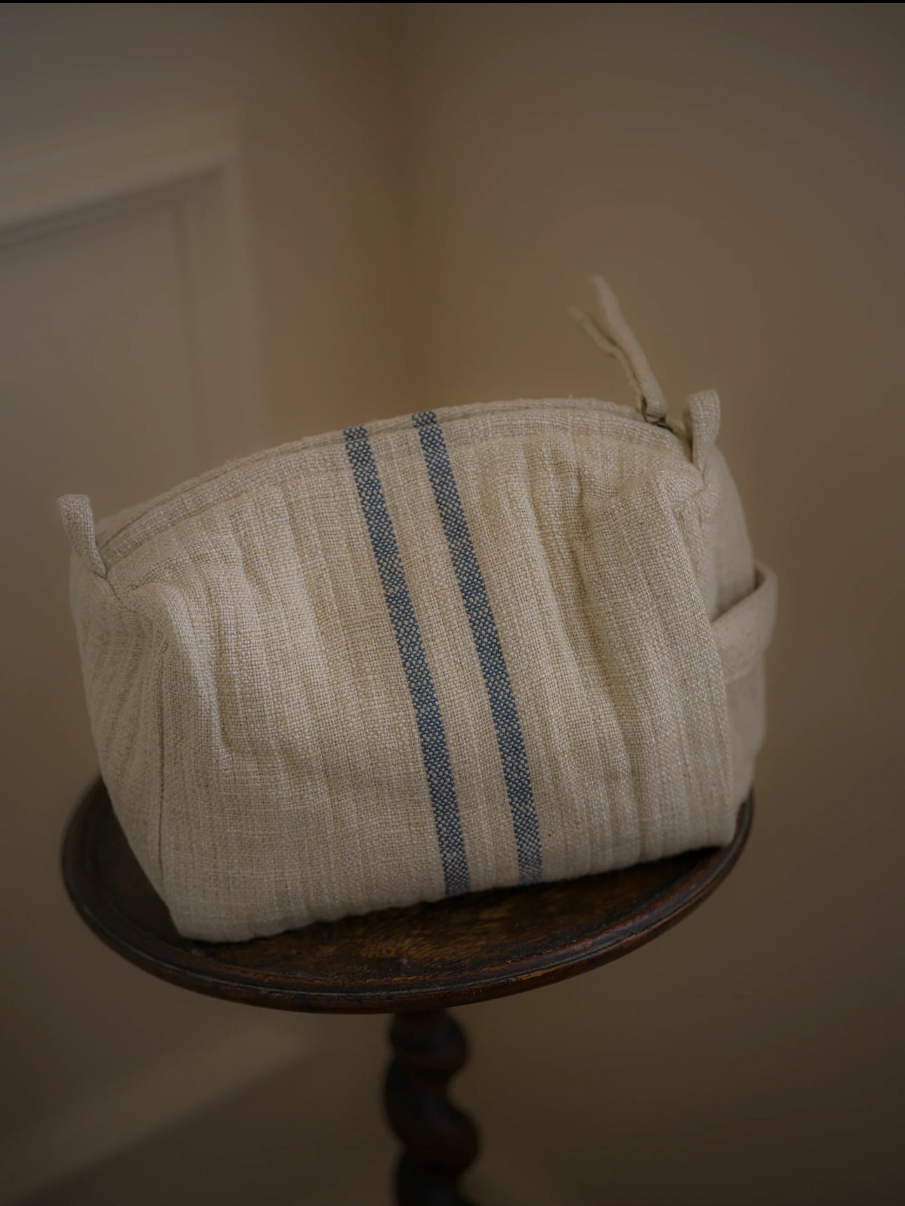 The Interiors Yard Linen Wash Bag Blue