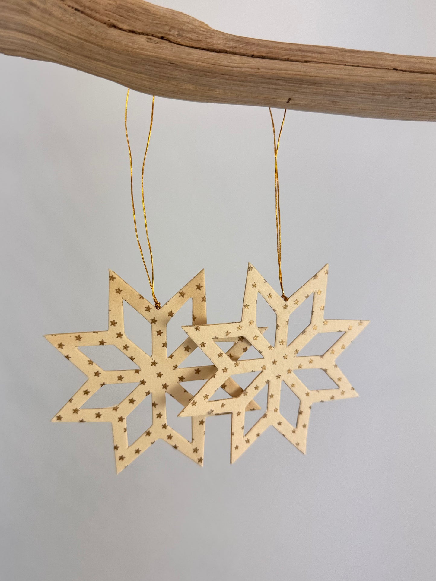 A World of Craft Double Star Decorations 2-p White/Gold