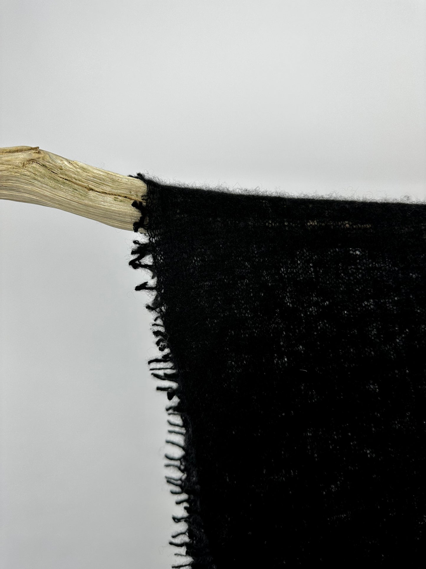 MITS Open Knit Shawl Plain Black