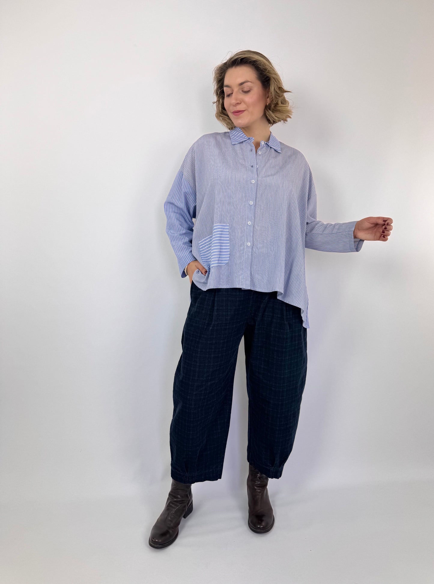 Mama b Accesa Shirt Blue Stripe