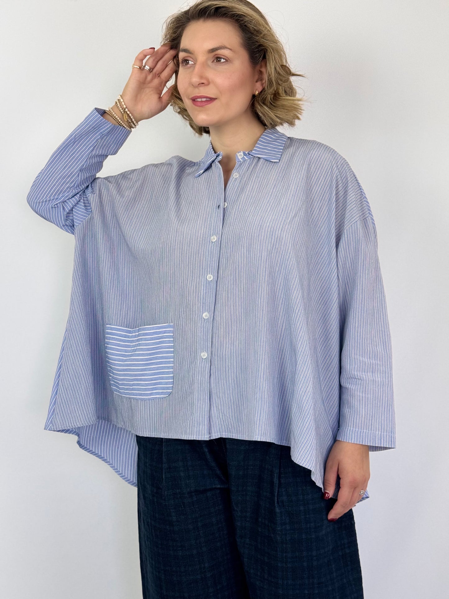 Mama b Accesa Shirt Blue Stripe