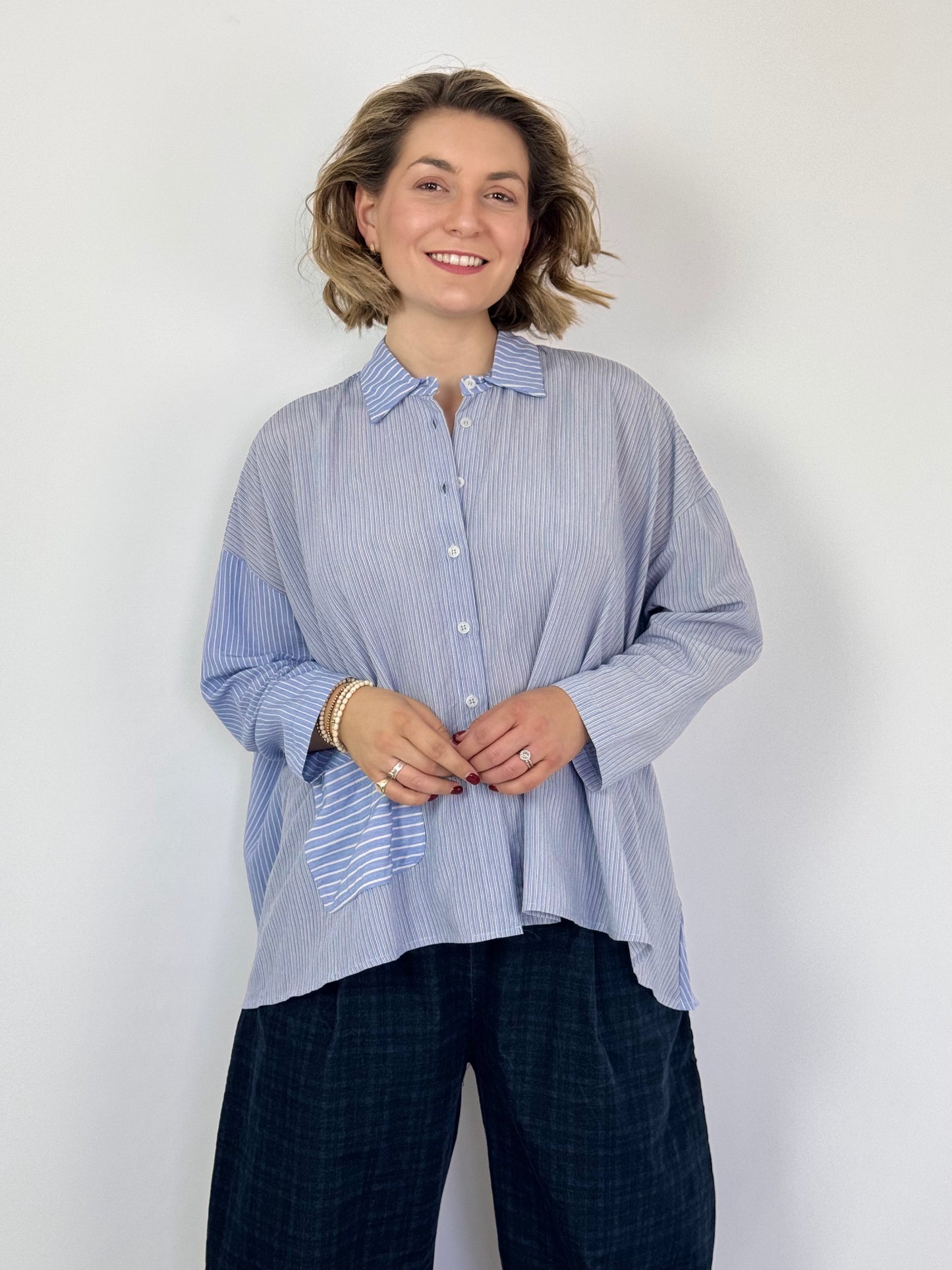 Mama b Accesa Shirt Blue Stripe