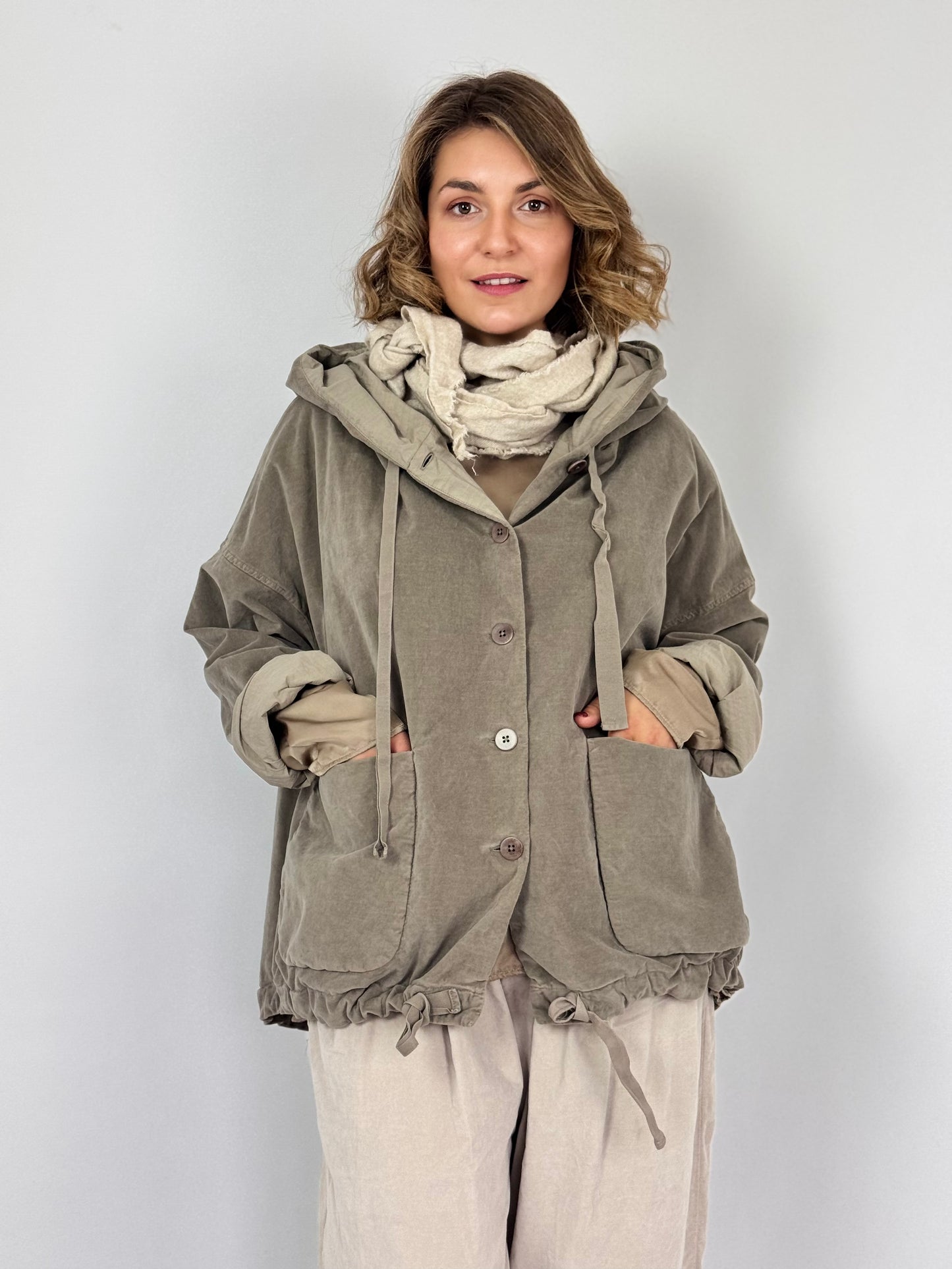 Album di Famiglia 4346 Hooded V Jacket Glace