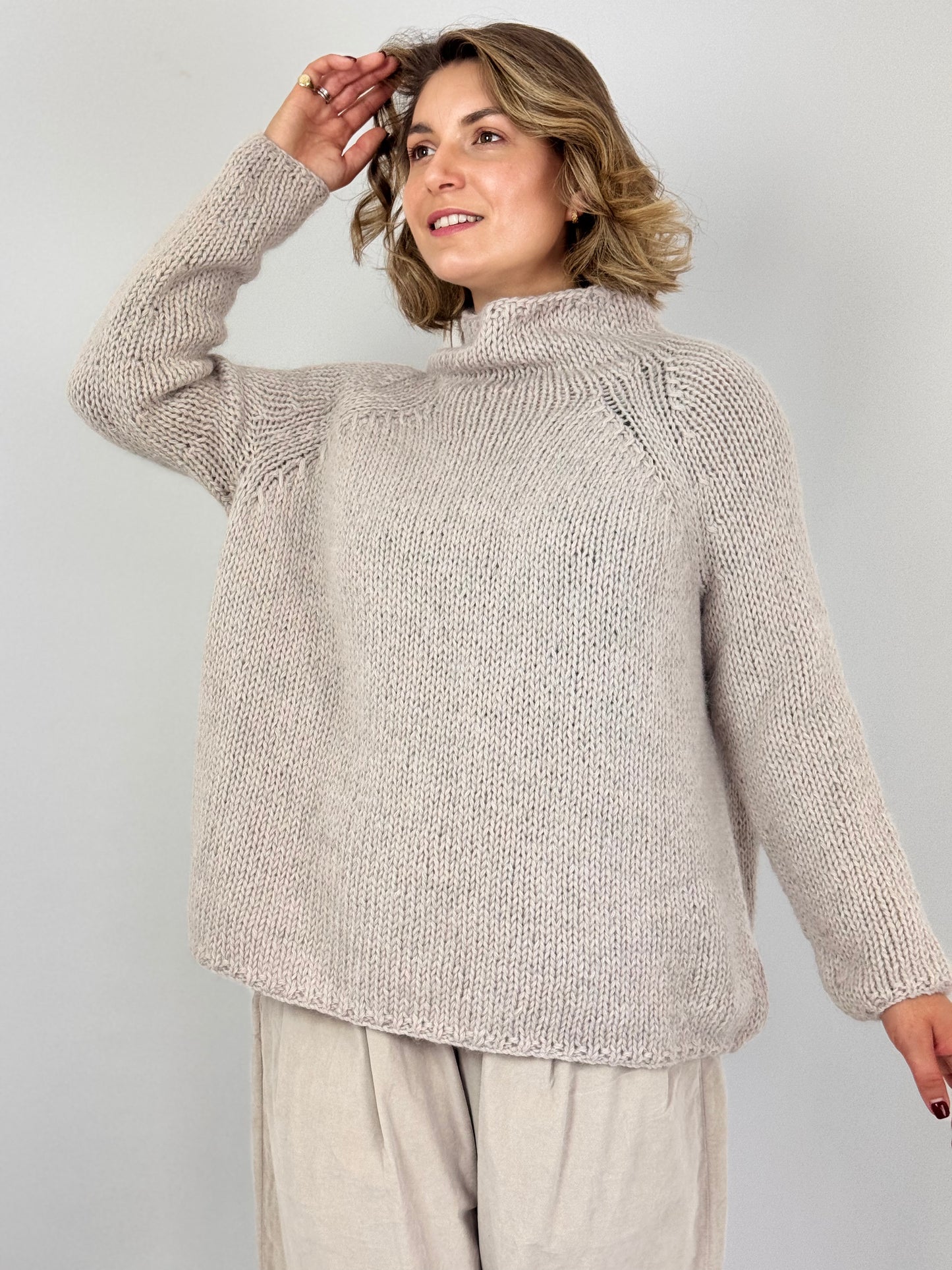 Album di Famiglia 1947 Dolcevita Jumper Oatmeal