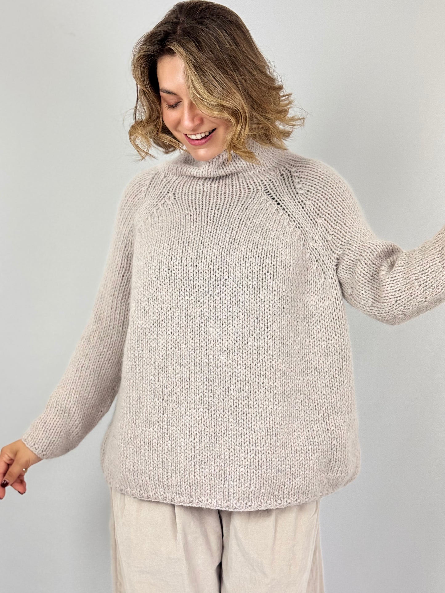 Album di Famiglia 1947 Dolcevita Jumper Oatmeal