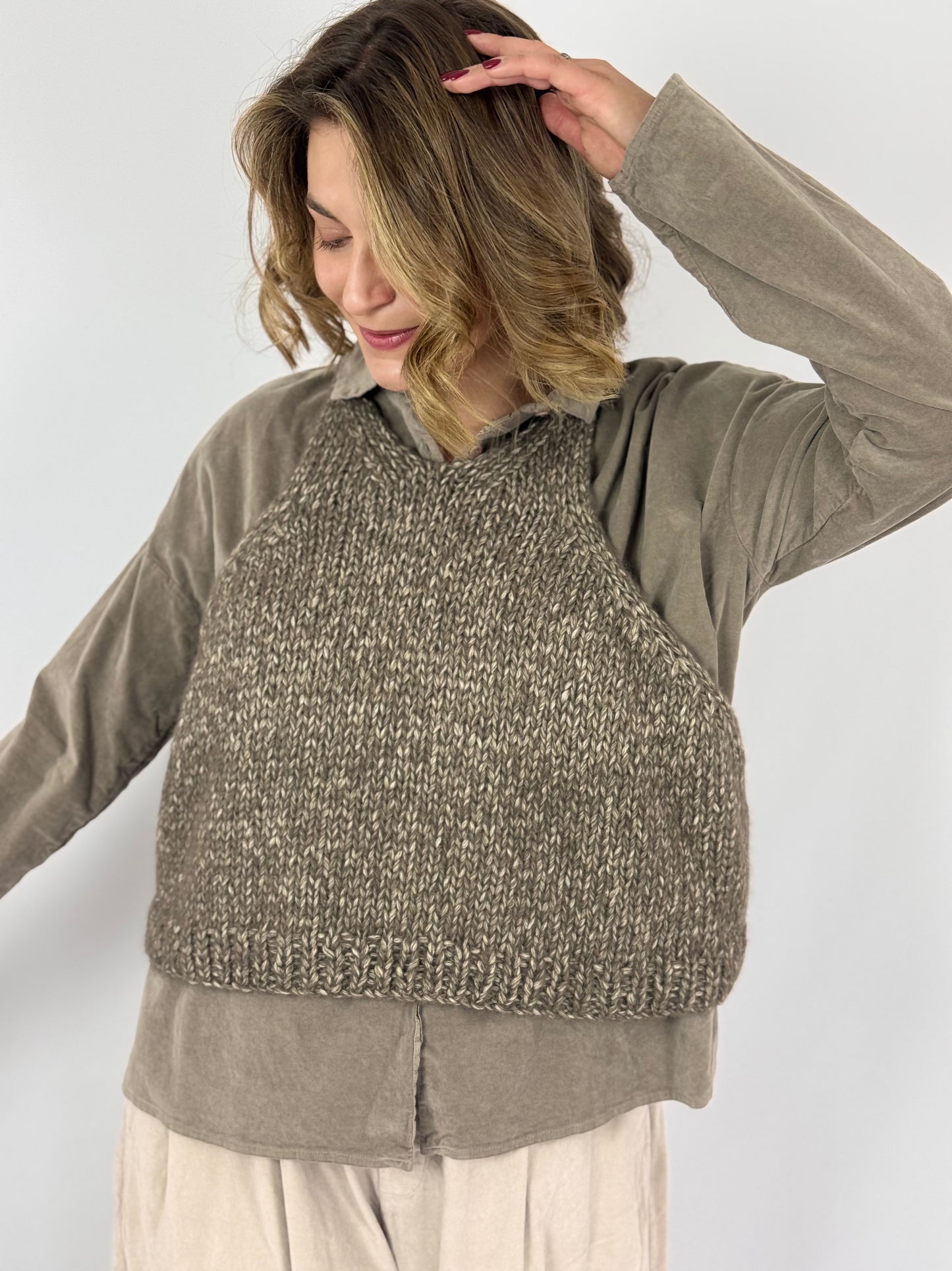 Album di Famiglia 4436 Vest Jumper Pepper
