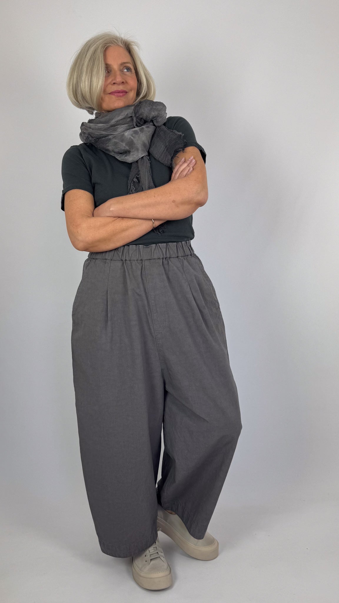 Pas De Calais 0651 Willow Dye Scarf Grey