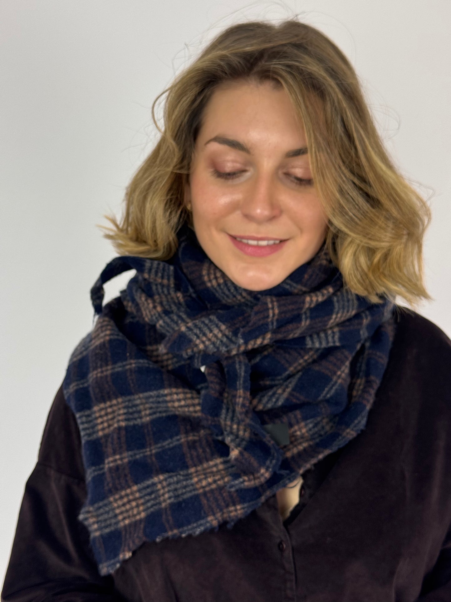Album di Famiglia Tartan Scarf Ink