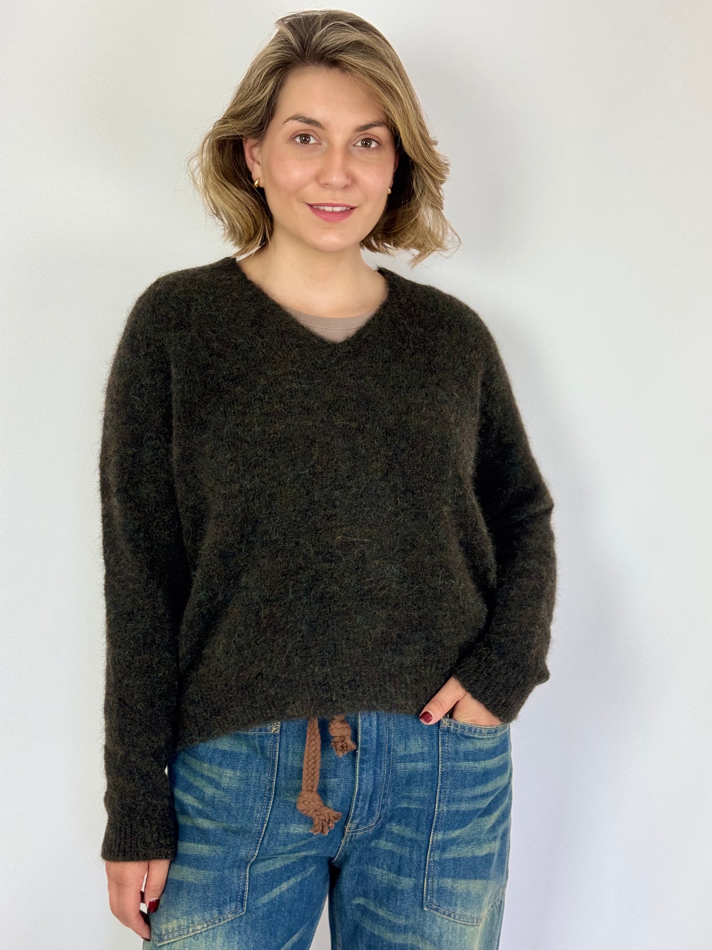 SibinLinnebjerg Sami Jumper Green/Brown
