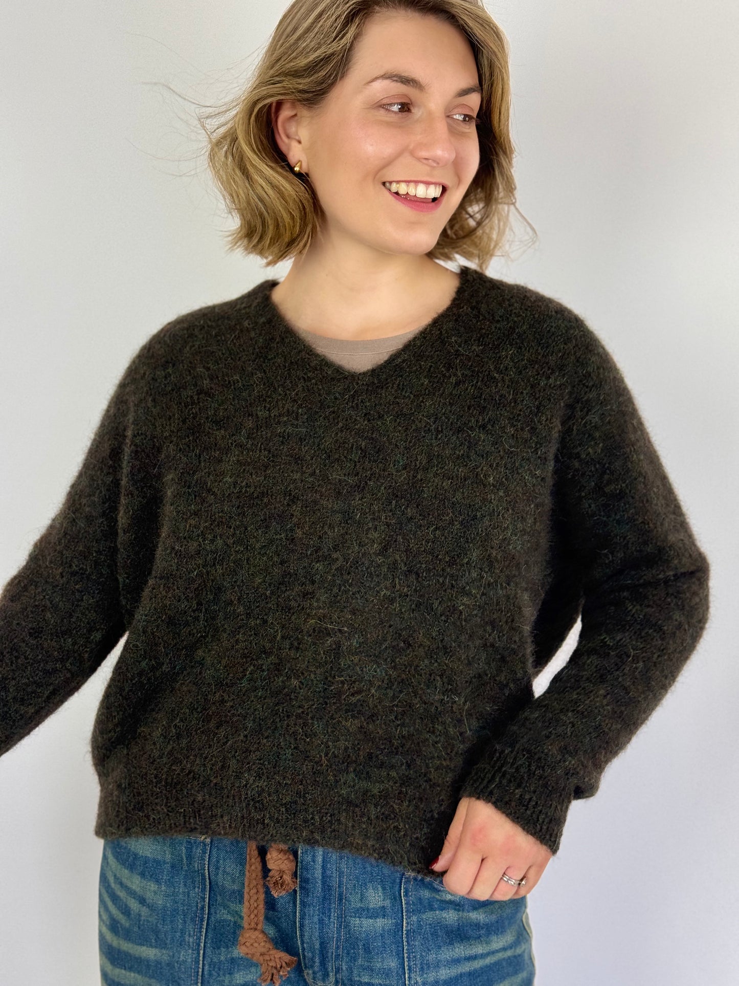 SibinLinnebjerg Sami Jumper Green/Brown