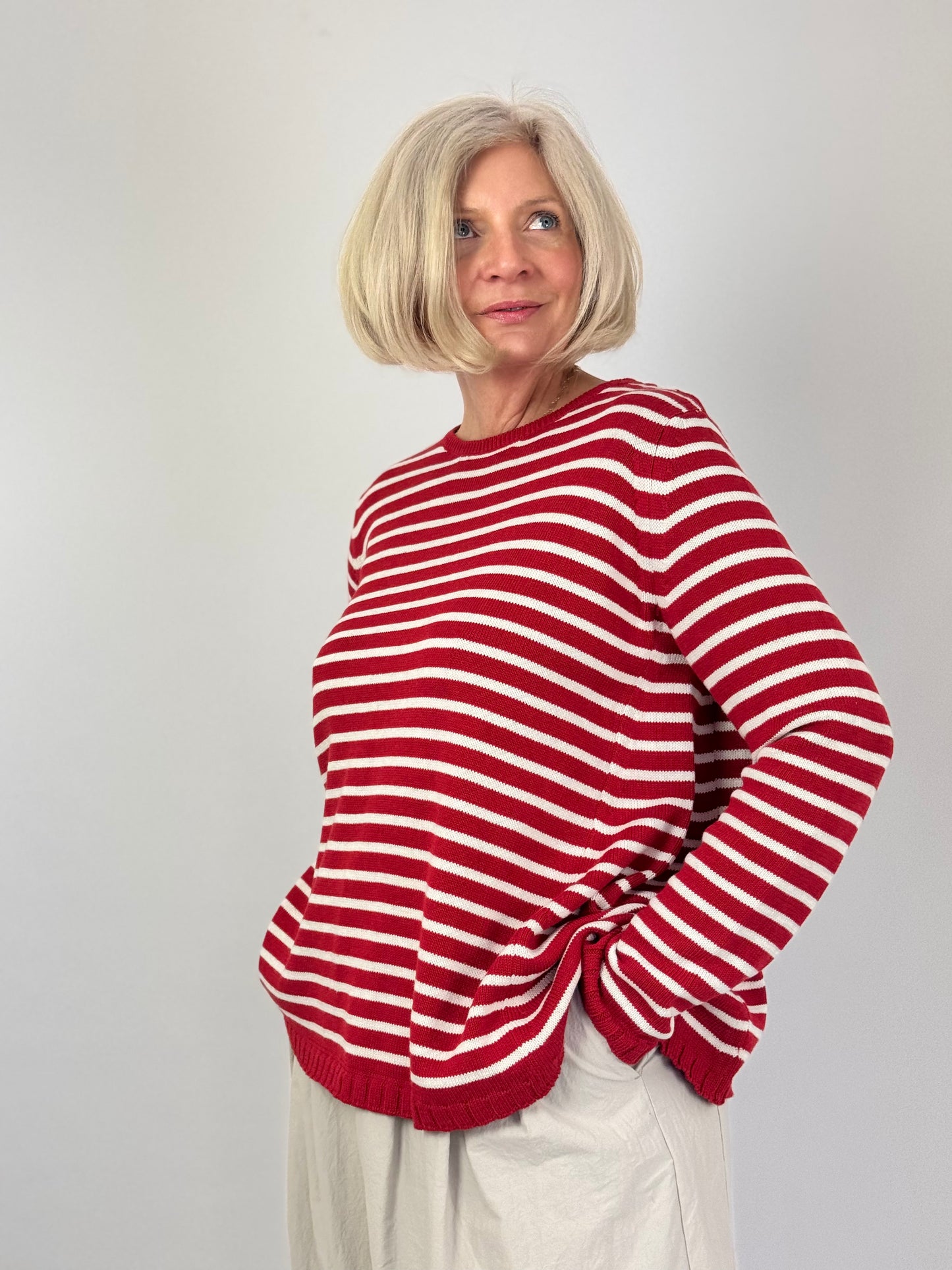 Cordelia James Rollo Jumper Red/Nat