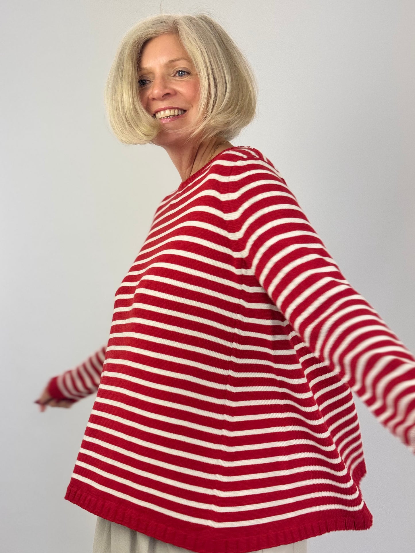 Cordelia James Rollo Jumper Red/Nat