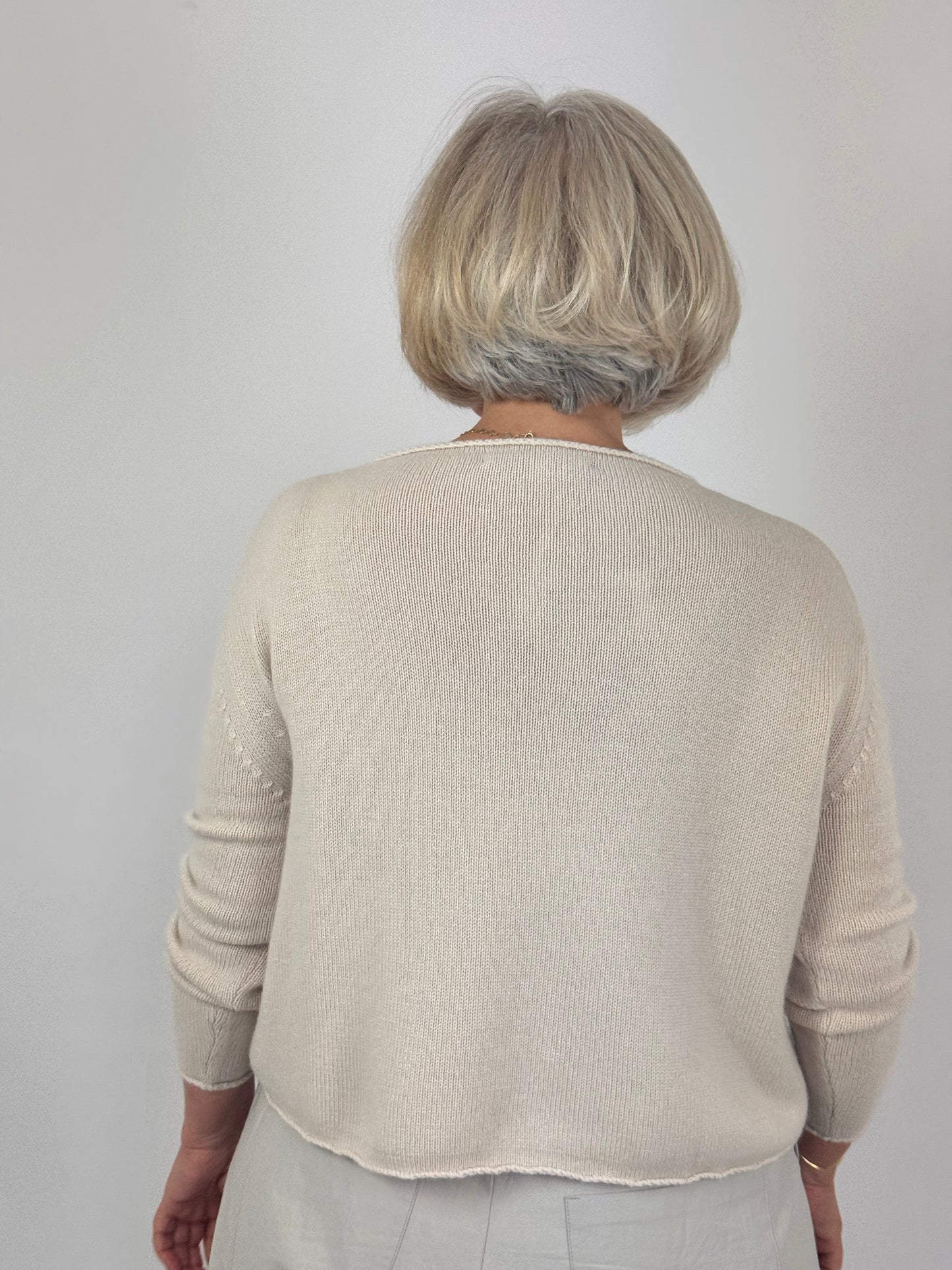 Cordelia James Pea Cashmere Jumper Stone