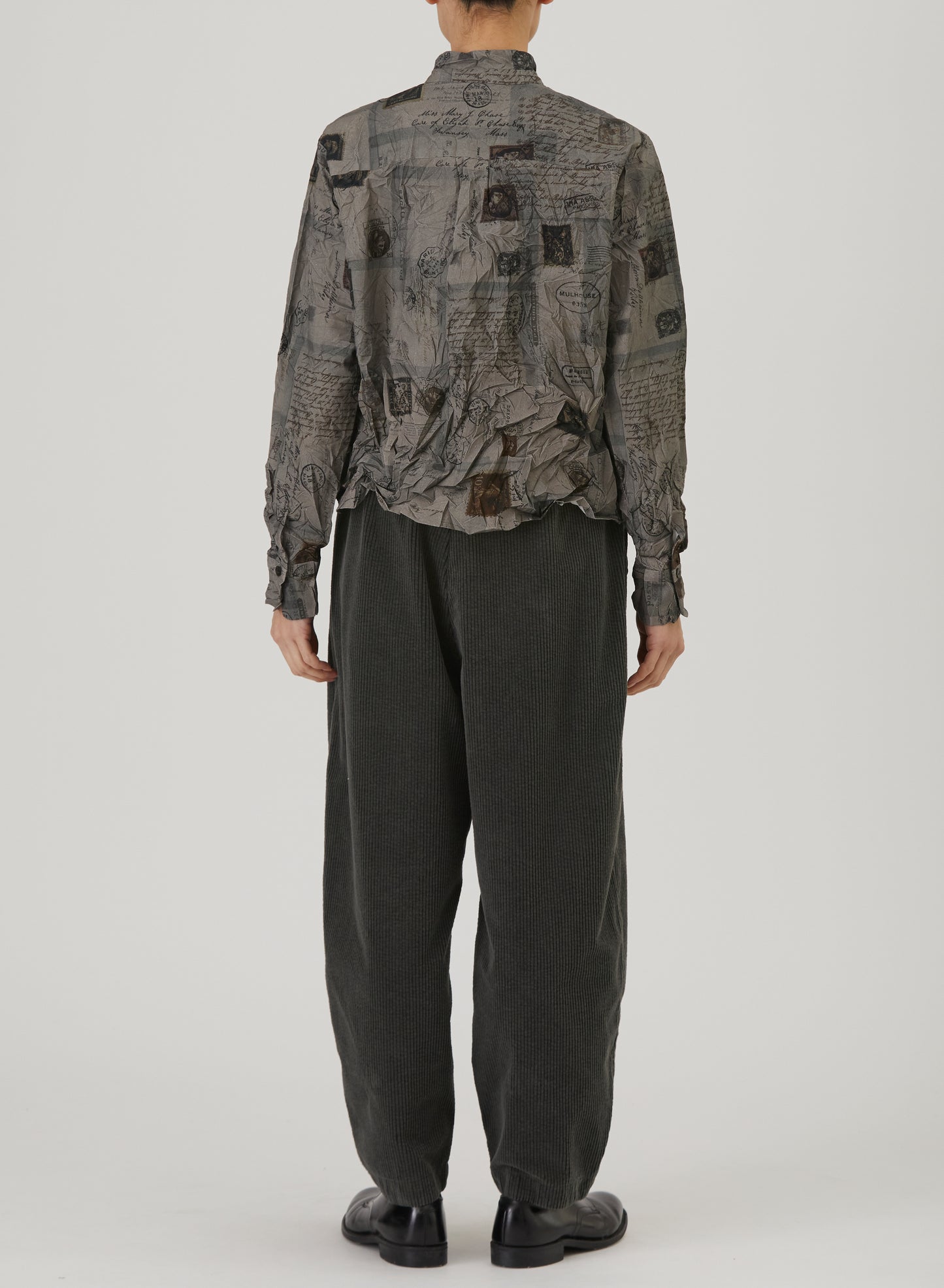Pas De Calais 6852 Travel Print Shirt Charcoal PRE-ORDER