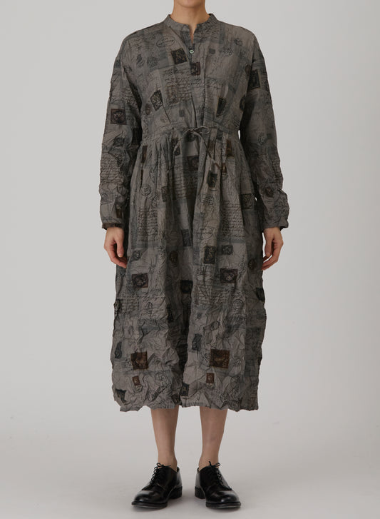 Pas De Calais 4591 Travel Print Dress Charcoal PRE-ORDER