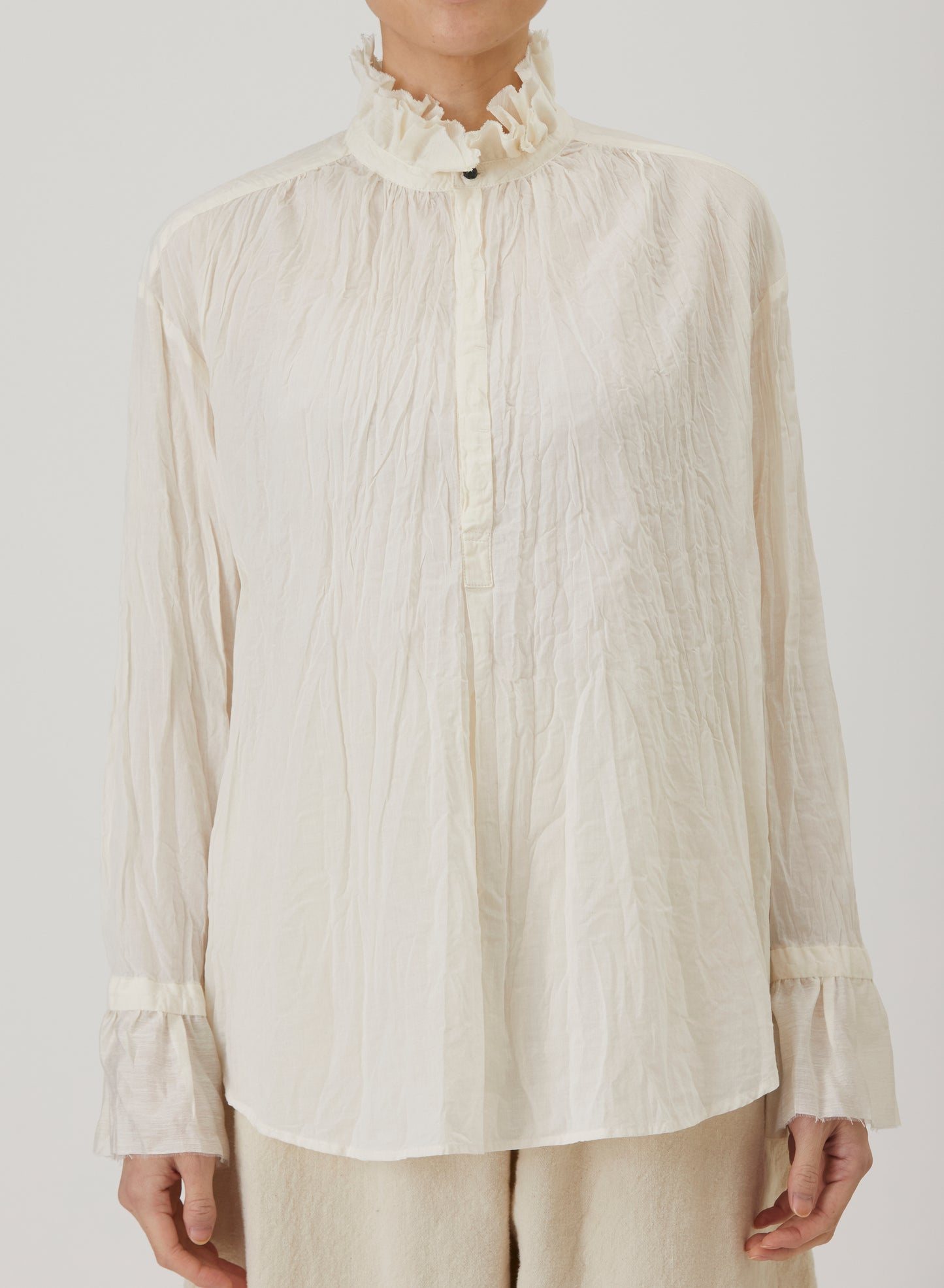 Pas De Calais 6862 Ruffle Blouse Natural PRE-ORDER