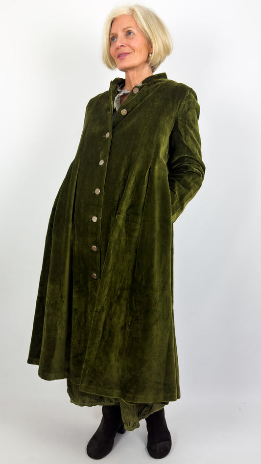 Les Ours Mae Coat Green Velvet