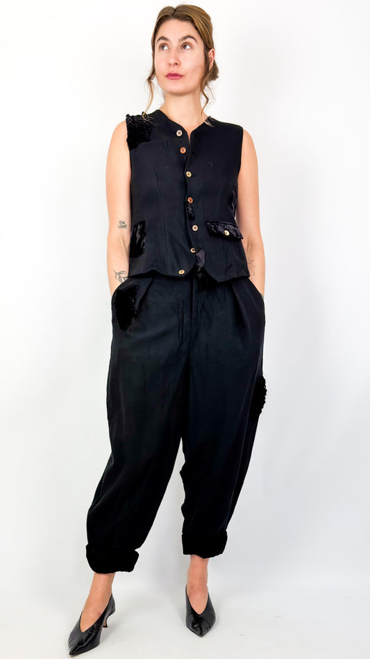 AM 0643 Poets Waistcoat Black