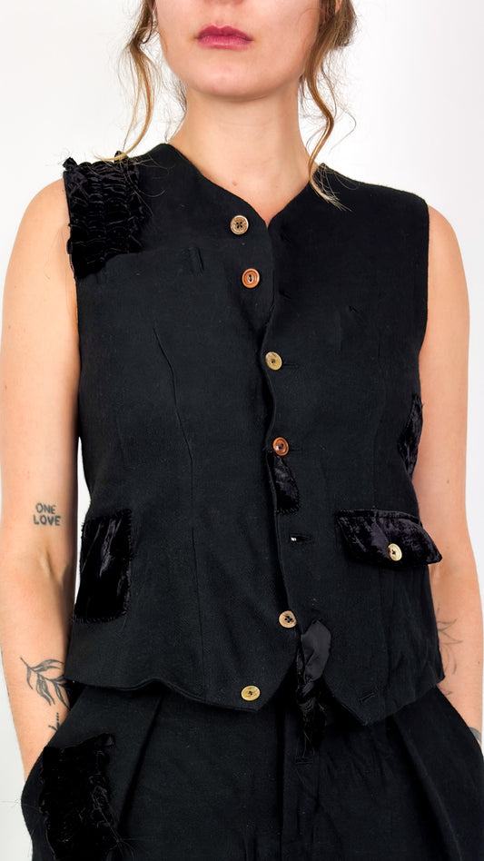 Aleksandr Manamis 0643 Poets Waistcoat Black