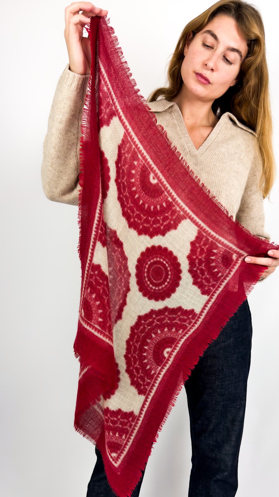 Jo Edwards Red Galaxy Scarf