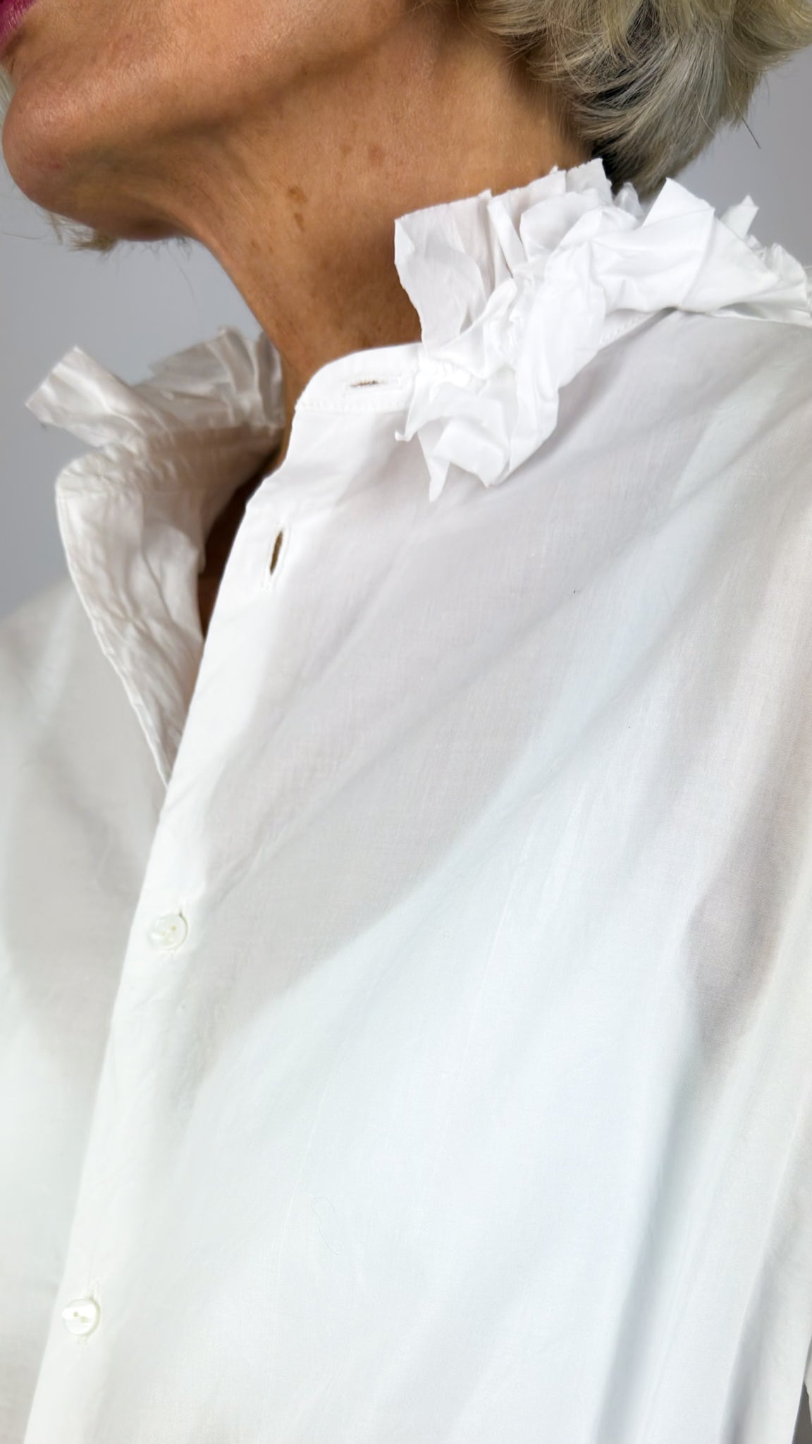Toujours Ruffle Shirt White