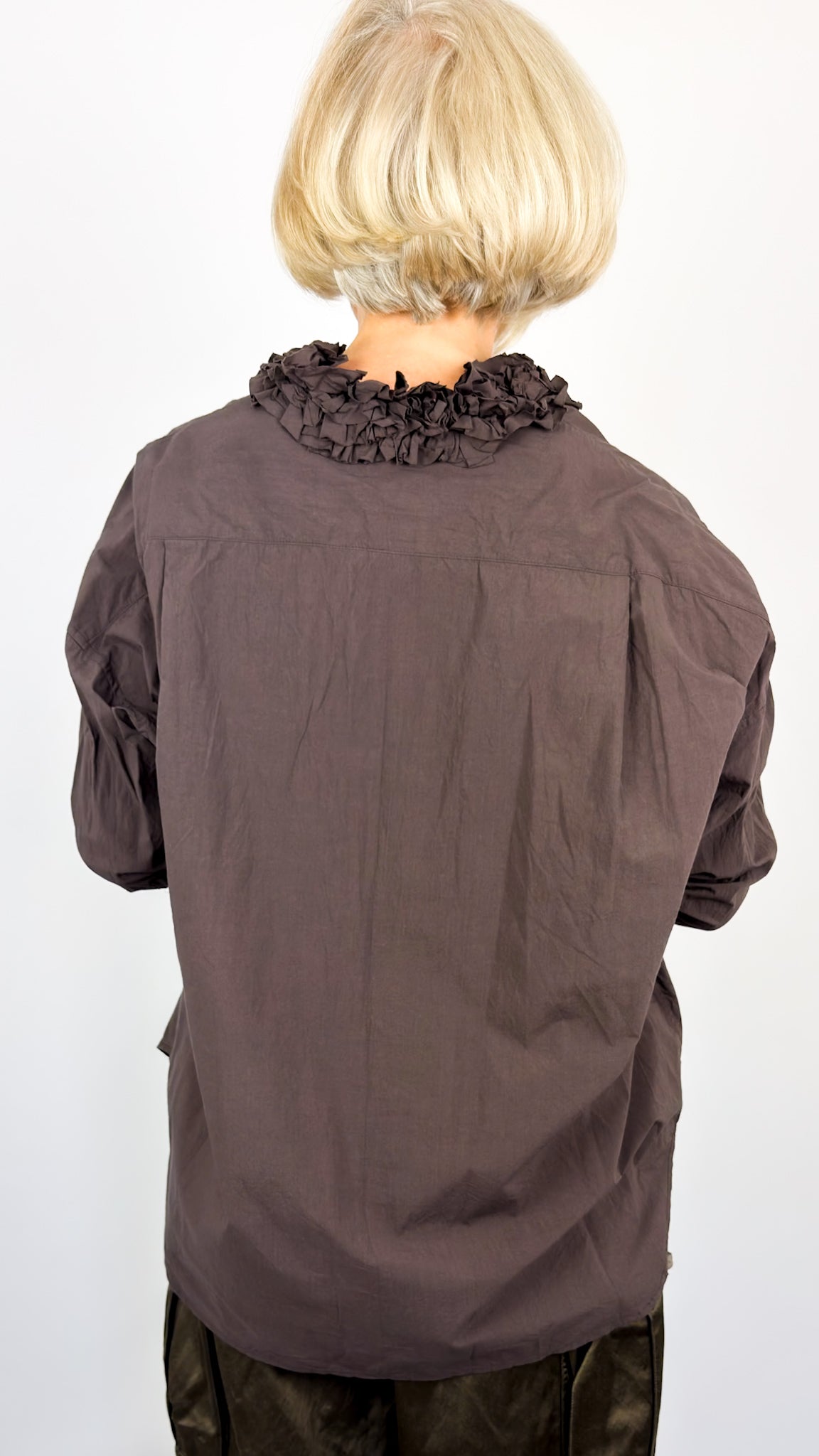 Toujours Ruffle Shirt Bitter Brown