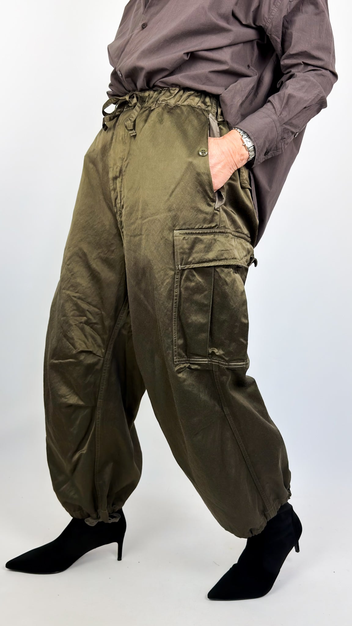 Toujours Baggy Trousers Olive