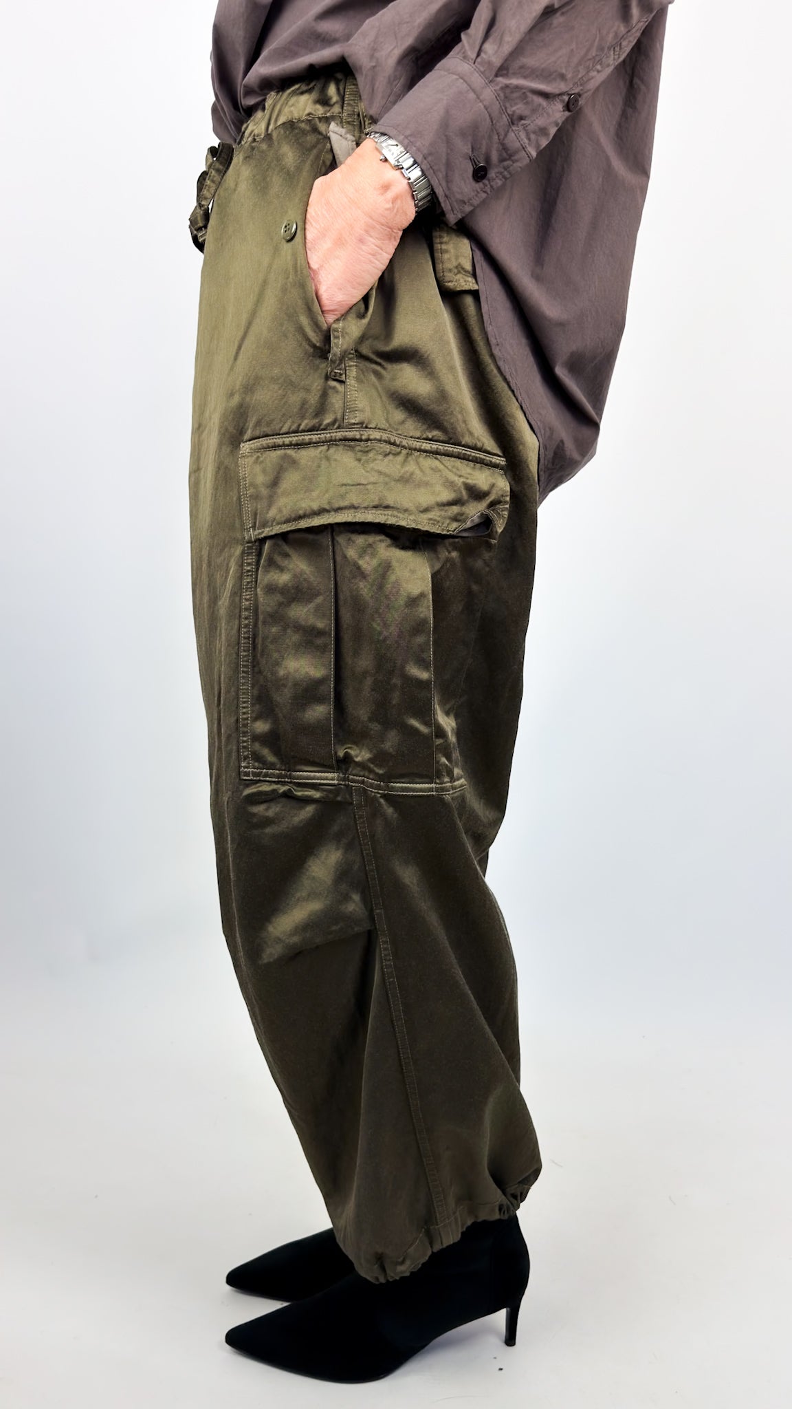 Toujours Baggy Trousers Olive