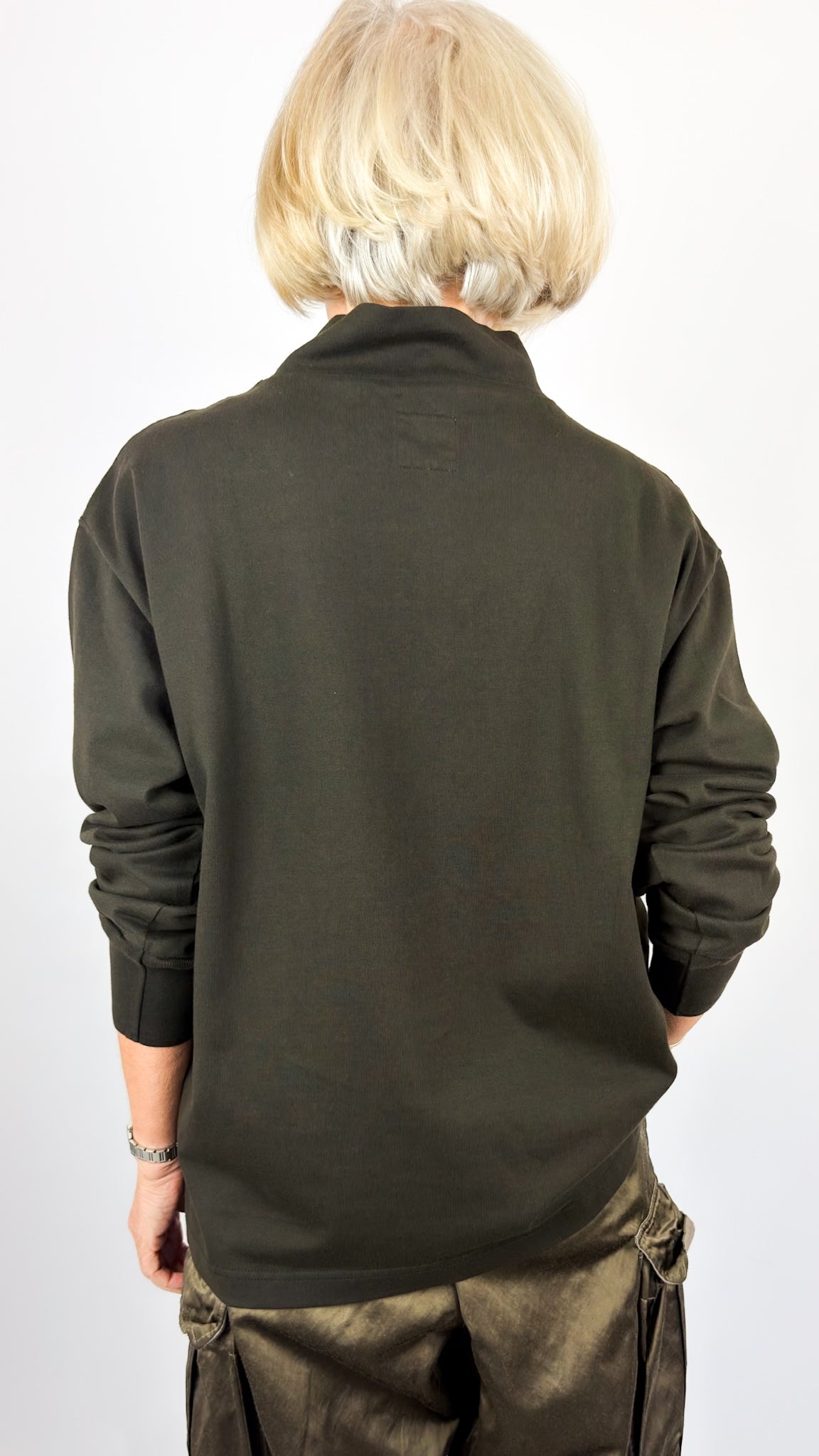 Toujours High Neck Jumper Olive Brown
