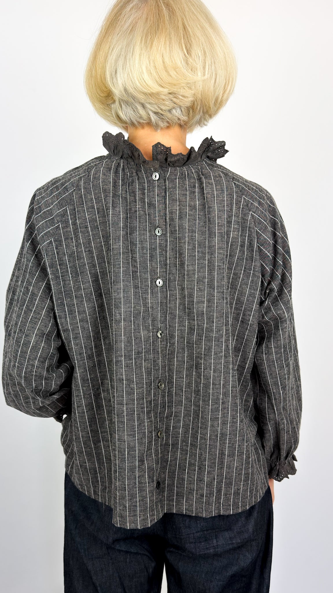 Ichi 315 Pinstripe Shirt Charcoal