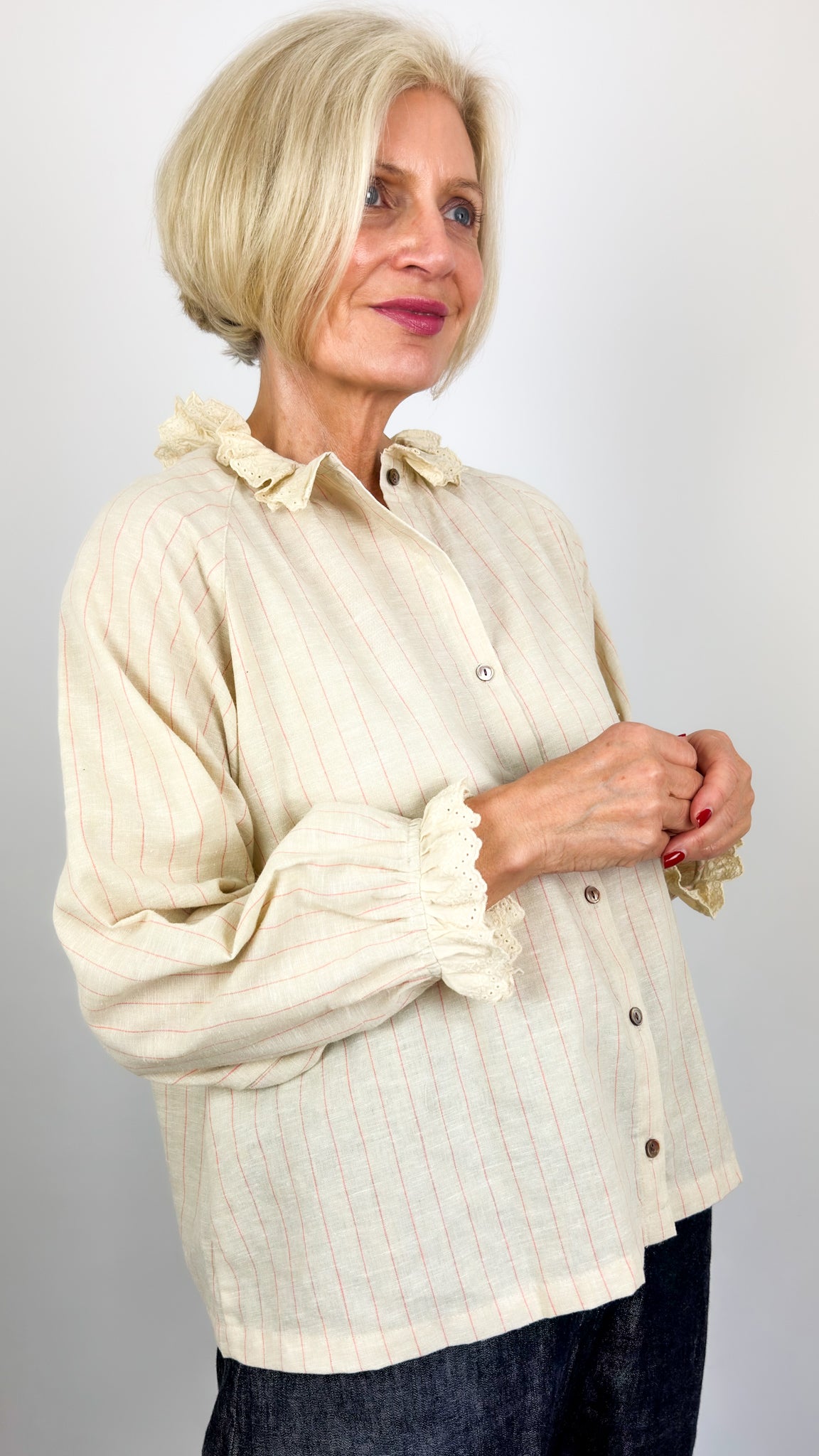 Ichi 315 Pinstripe Shirt Natural