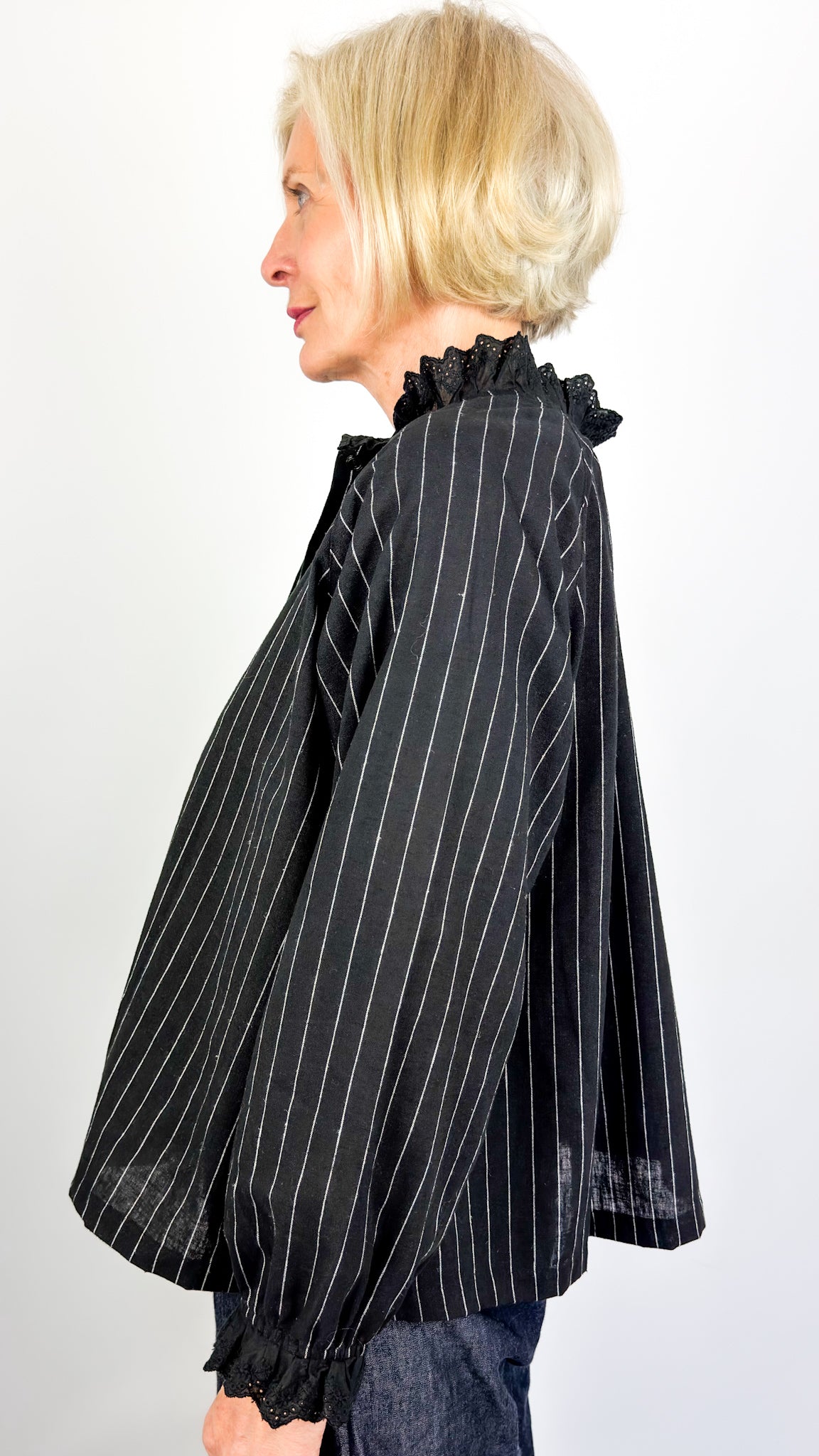 Ichi 315 Pinstripe Shirt Black