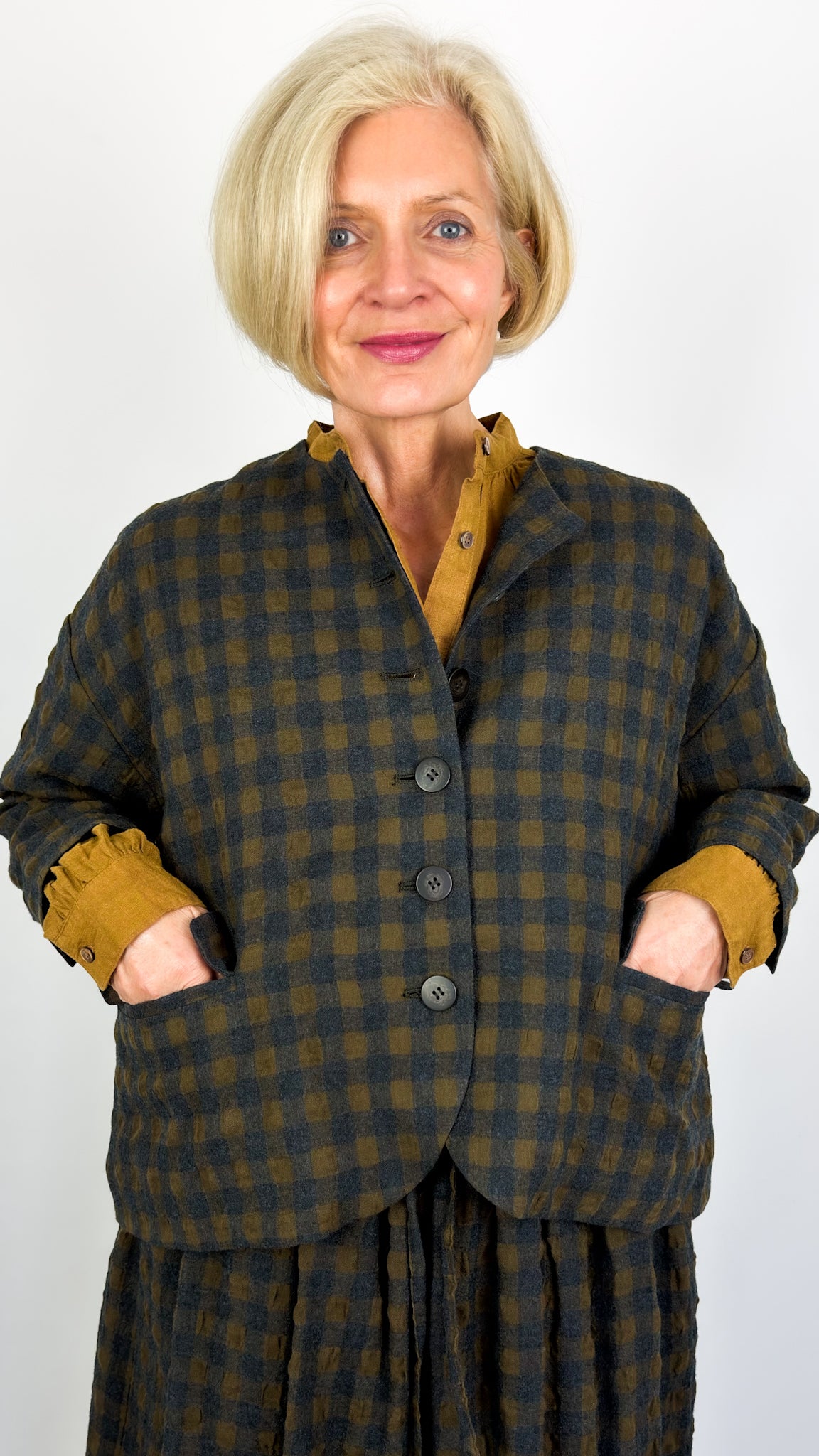 Ichi 321 Houndstooth Jacket Mocha