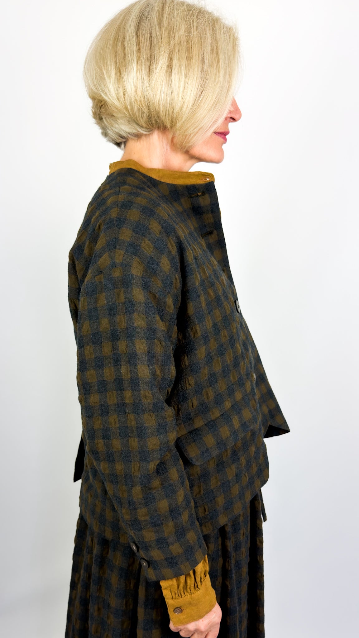 Ichi 321 Houndstooth Jacket Mocha