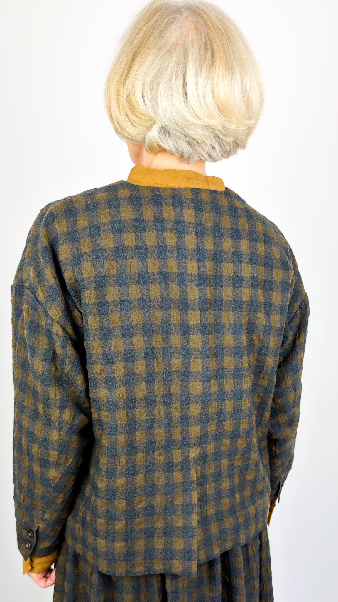 Ichi 318 Gingham Jacket Khaki