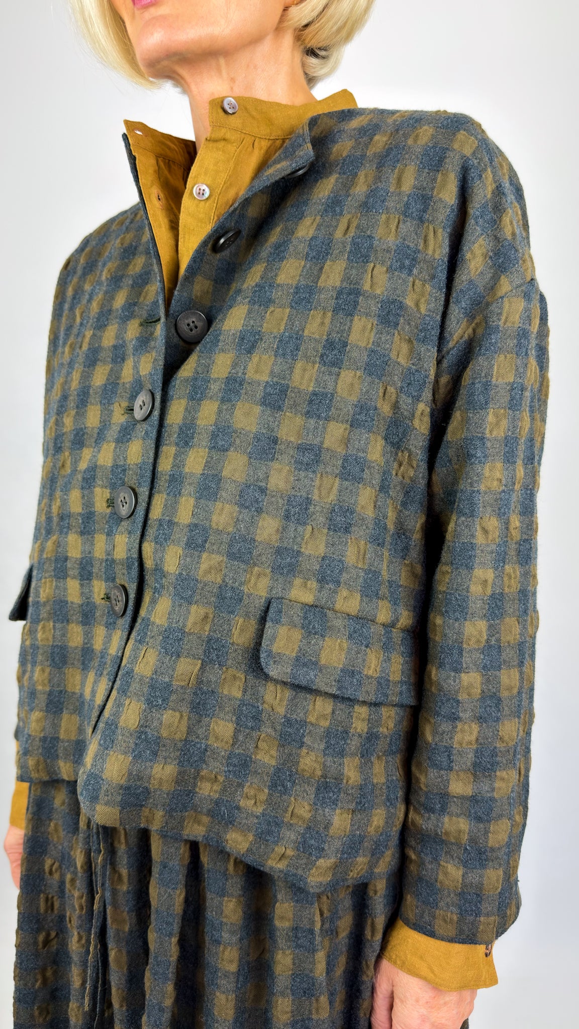 Ichi 321 Houndstooth Jacket Mocha