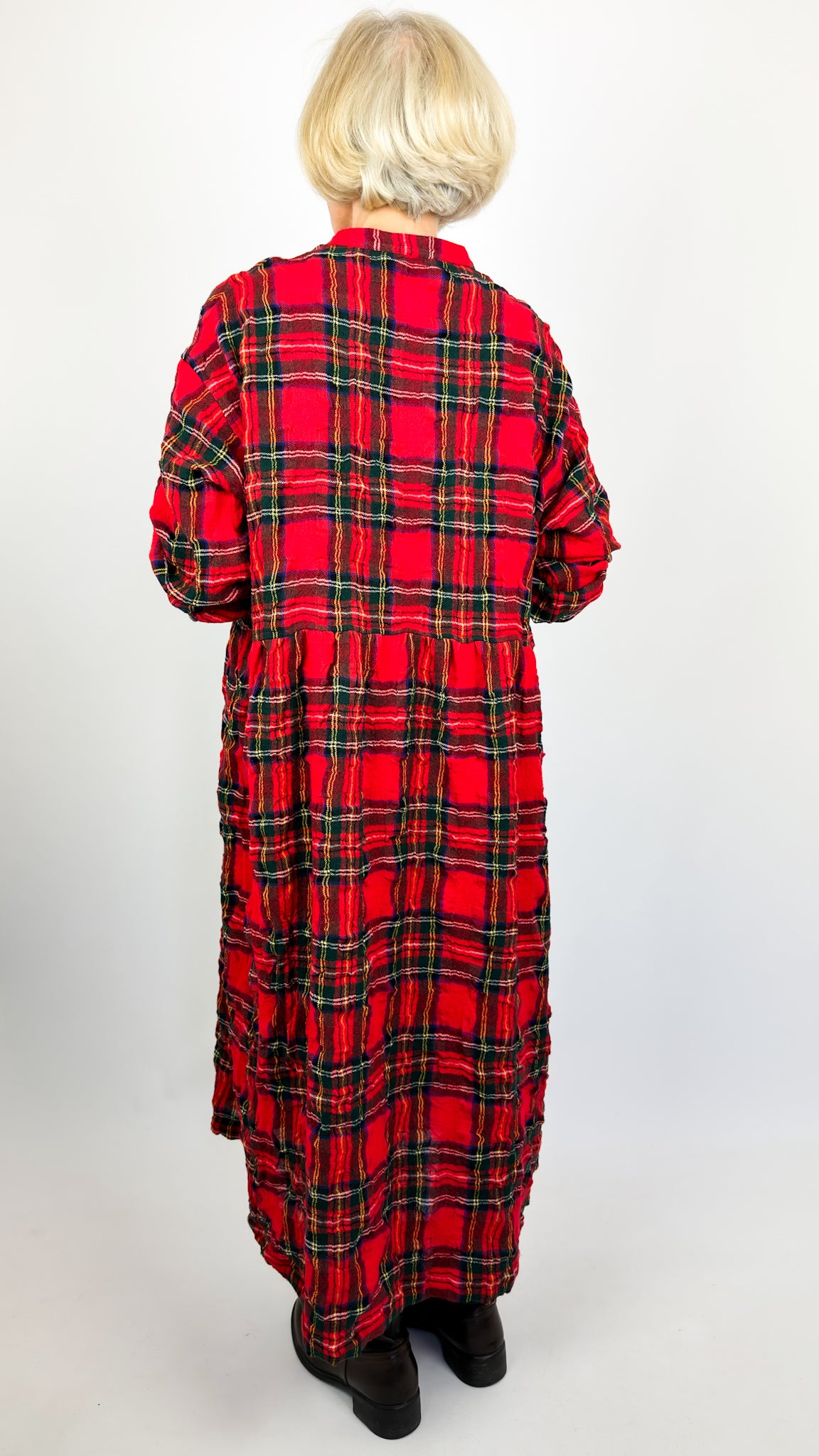 Ichi 325 Tartan Dress Red