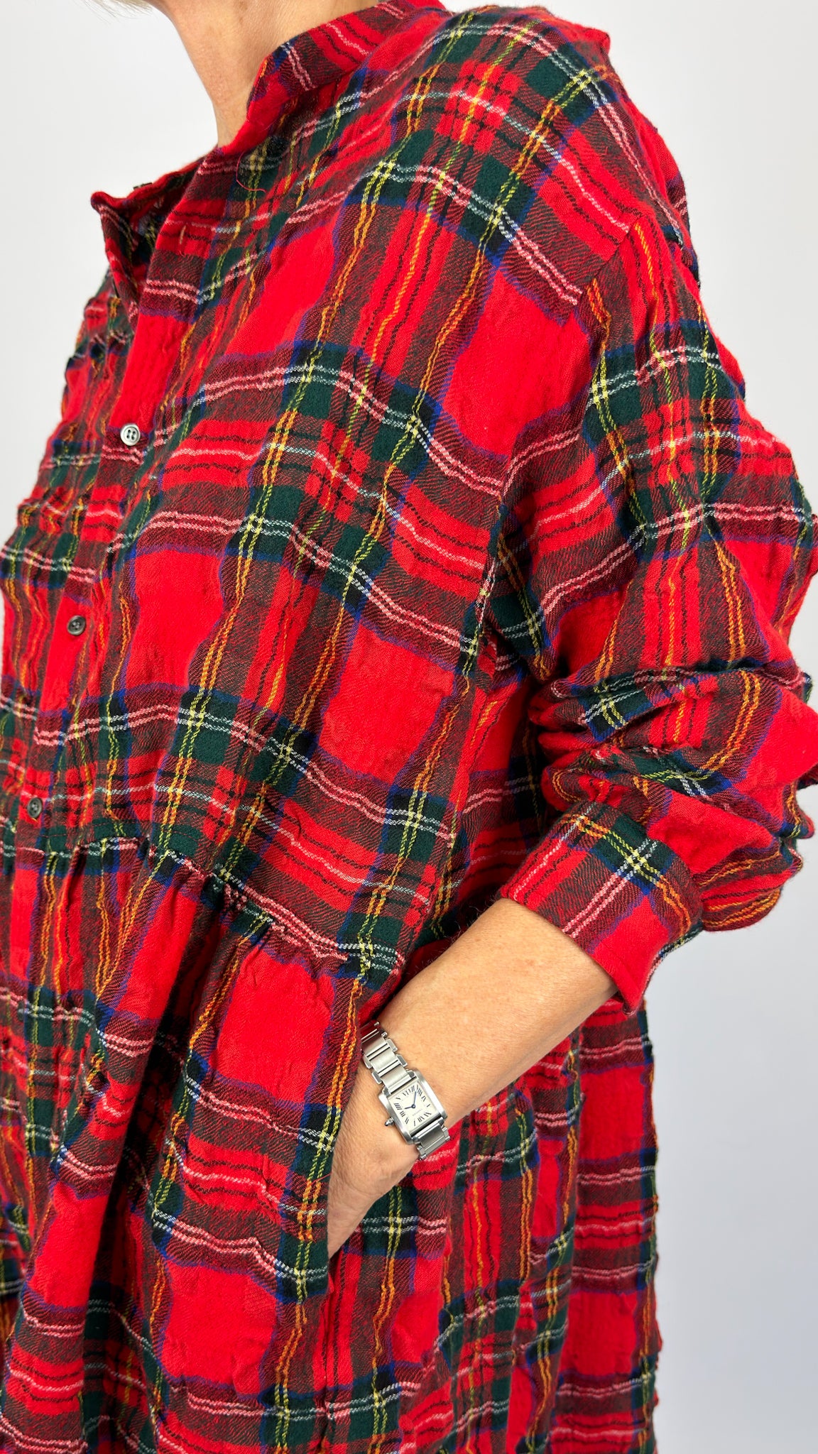 Ichi 325 Tartan Dress Red