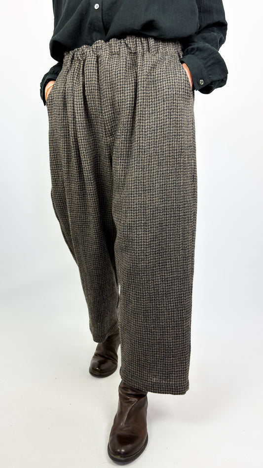 Ichi 322 Houndstooth Trousers Mocha