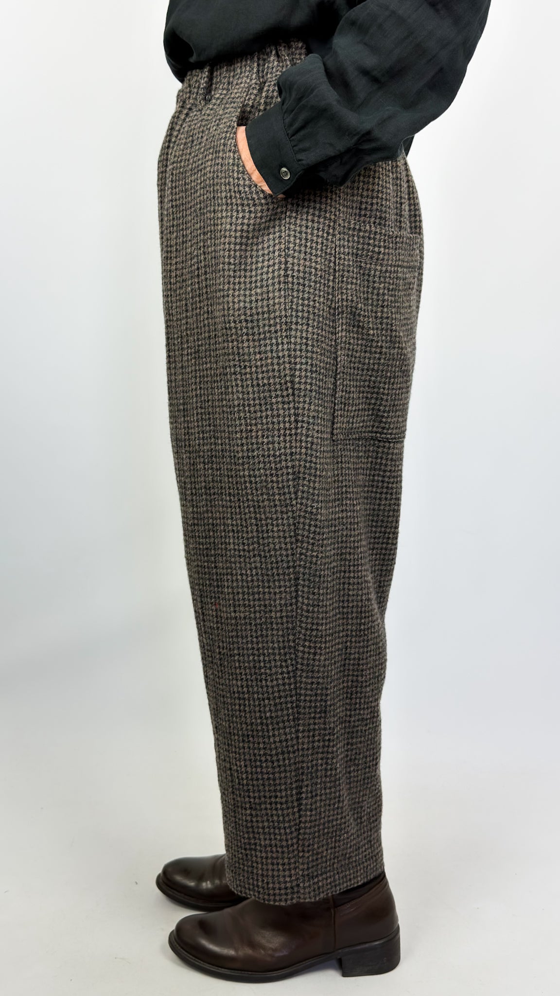 Ichi 322 Houndstooth Trousers Mocha