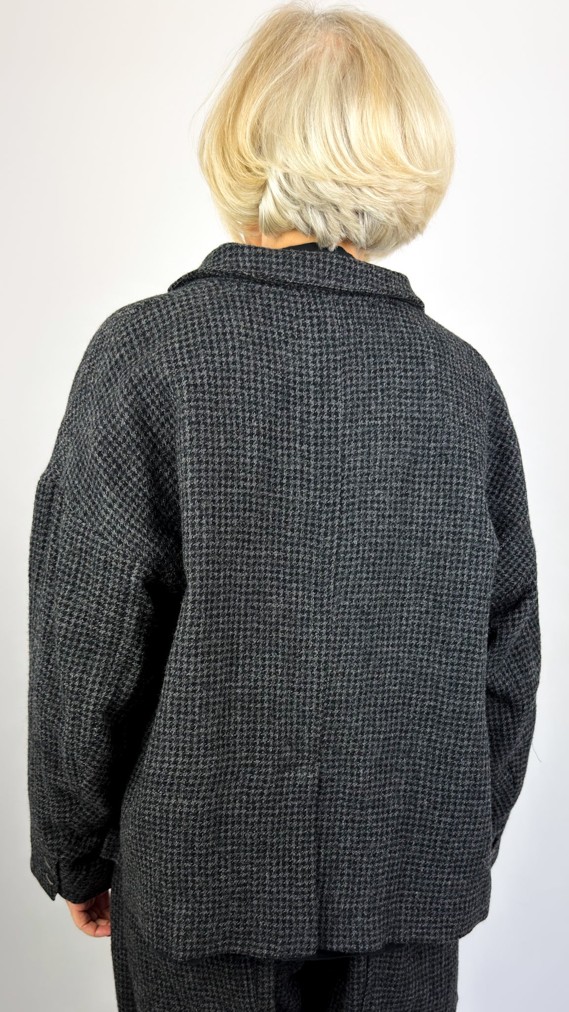 Ichi 321 Houndstooth Jacket Charcoal